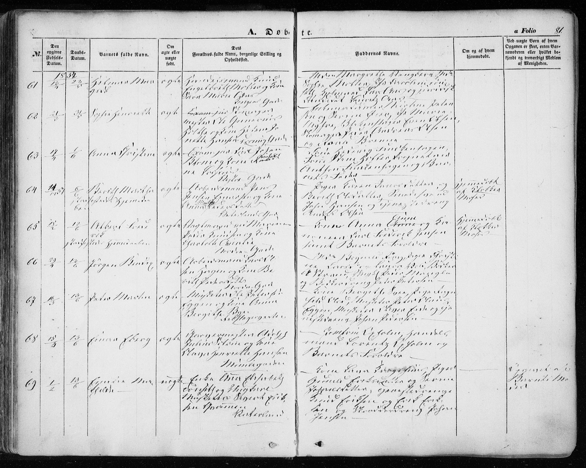 Ministerialprotokoller, klokkerbøker og fødselsregistre - Sør-Trøndelag, AV/SAT-A-1456/601/L0051: Parish register (official) no. 601A19, 1848-1857, p. 81