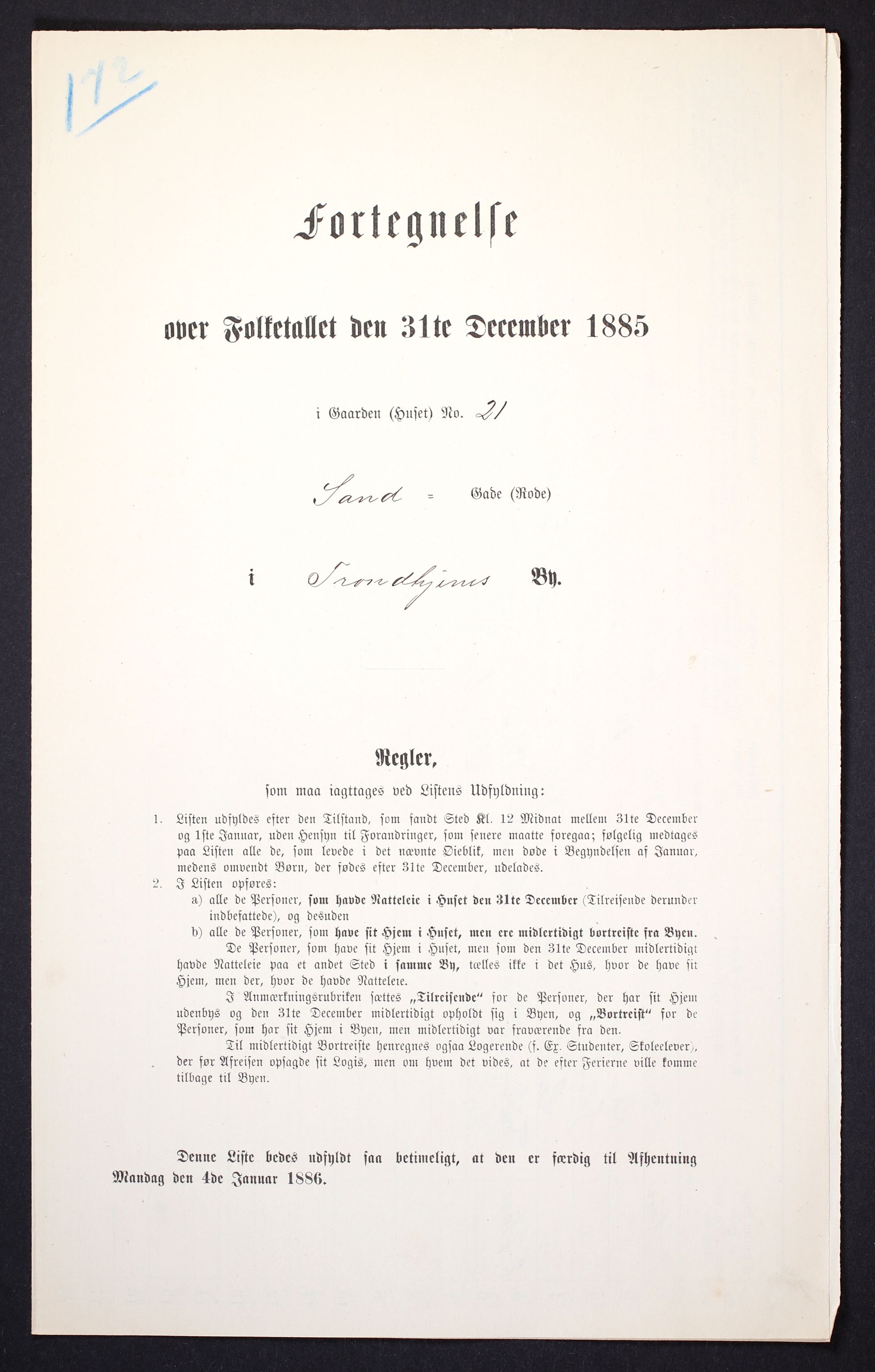 SAT, 1885 census for 1601 Trondheim, 1885, p. 900