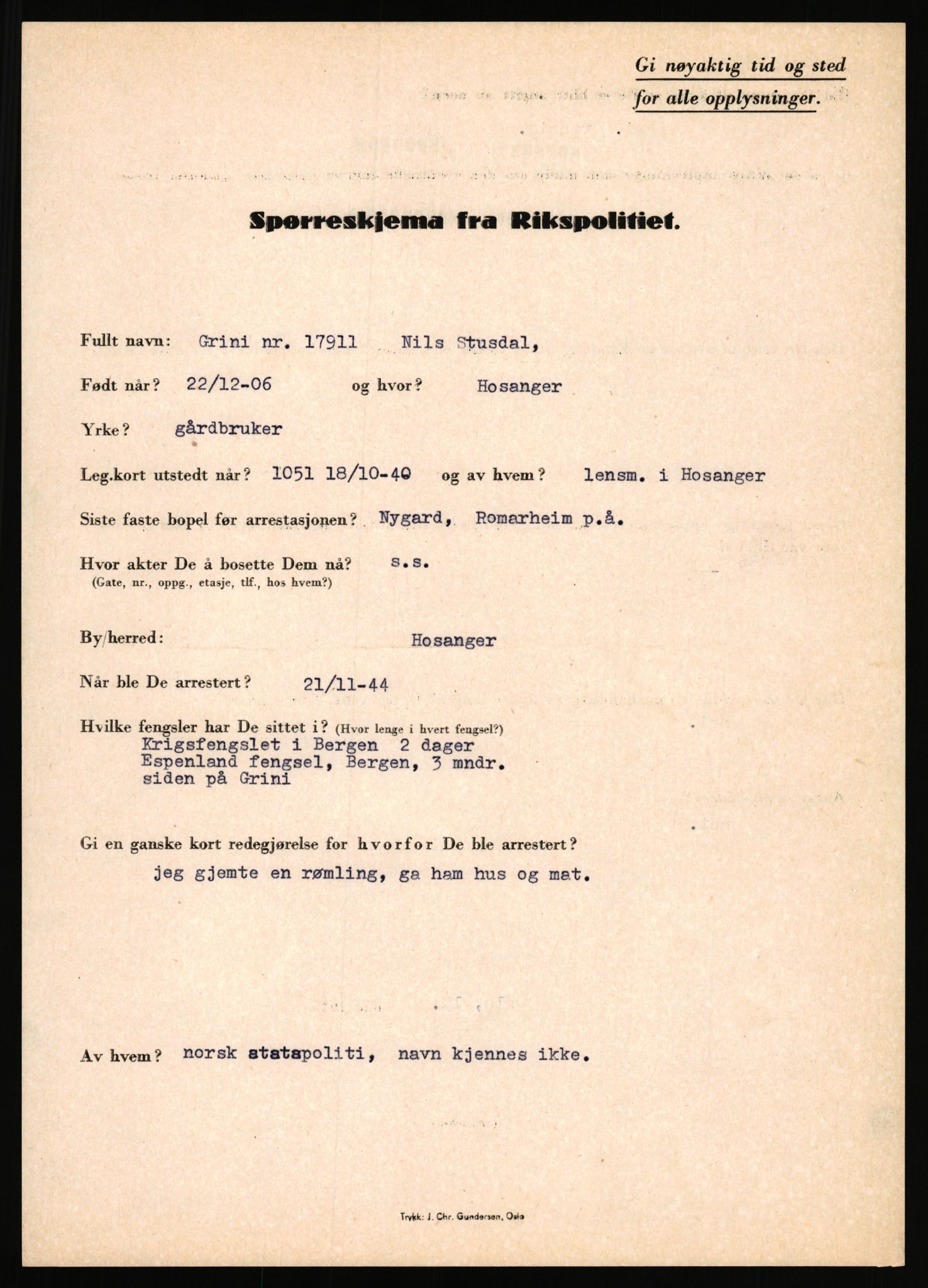 Rikspolitisjefen, AV/RA-S-1560/L/L0016: Sti, Lauritz - Tettum, Karl August, 1940-1945, p. 269