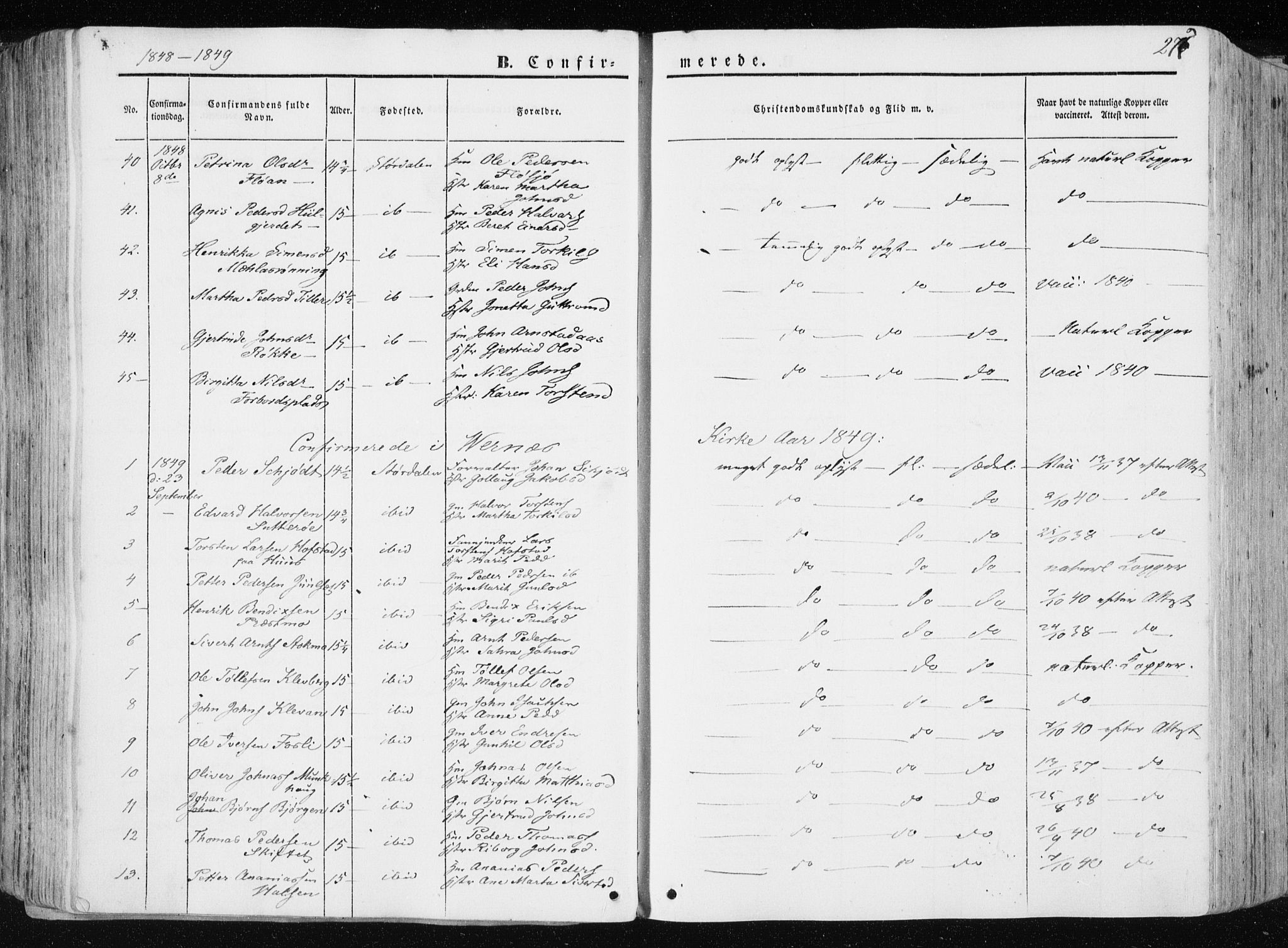 Ministerialprotokoller, klokkerbøker og fødselsregistre - Nord-Trøndelag, AV/SAT-A-1458/709/L0074: Parish register (official) no. 709A14, 1845-1858, p. 277