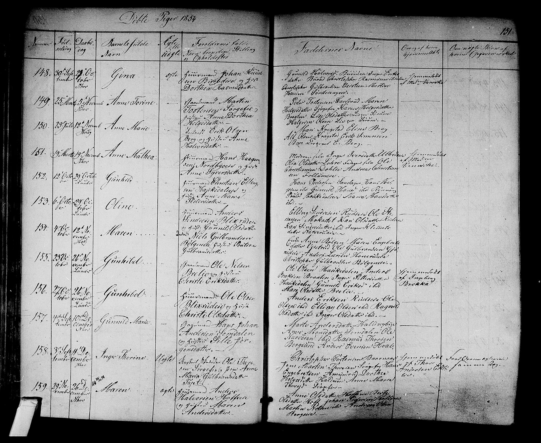 Norderhov kirkebøker, AV/SAKO-A-237/F/Fa/L0011: Parish register (official) no. 11, 1847-1856, p. 151