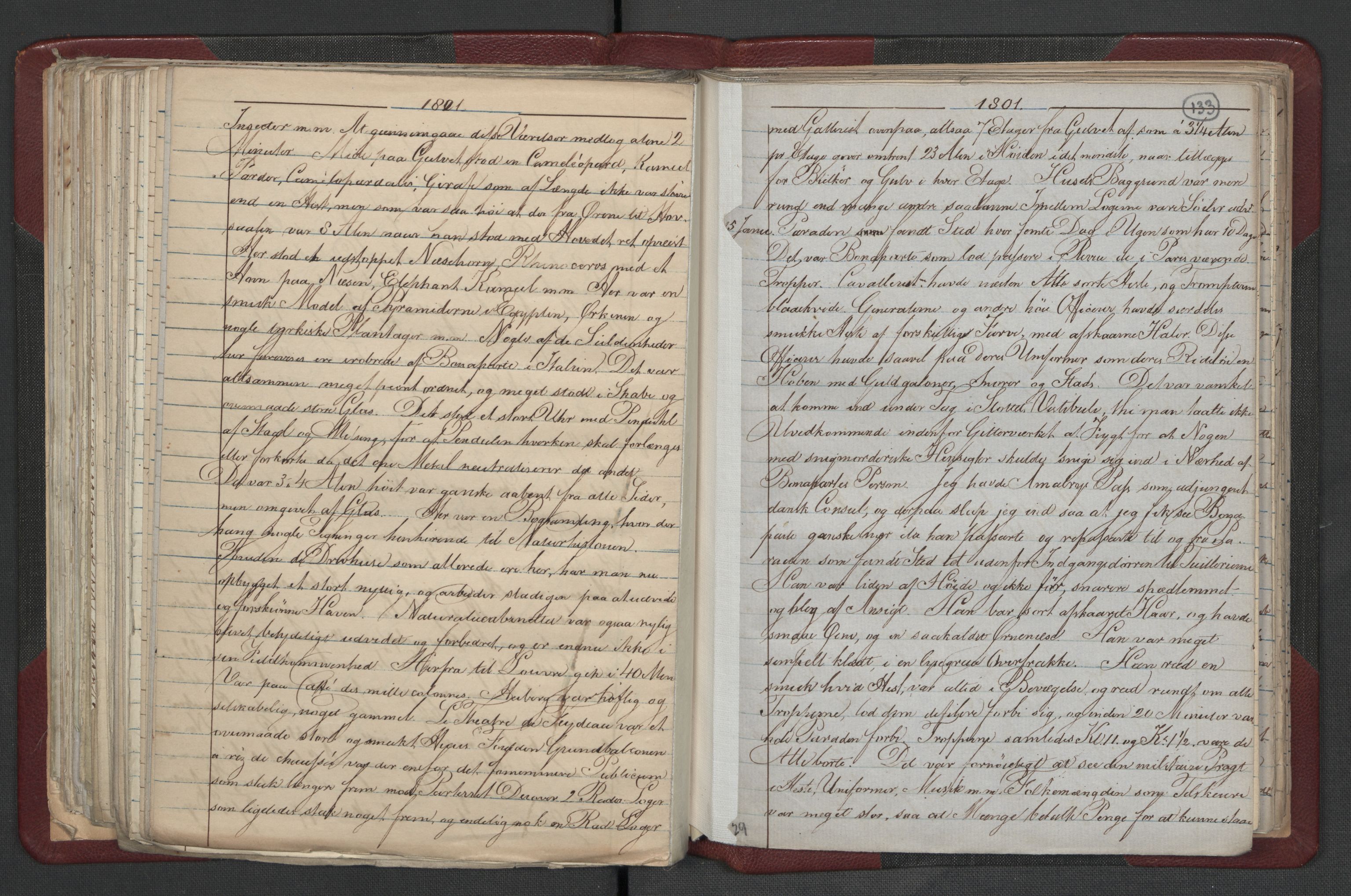 Meltzer, Fredrik, AV/RA-PA-0028/F/L0001: Dagbok for årene 1796-1808, 1811, 1817, 1796-1817, p. 132b-133a