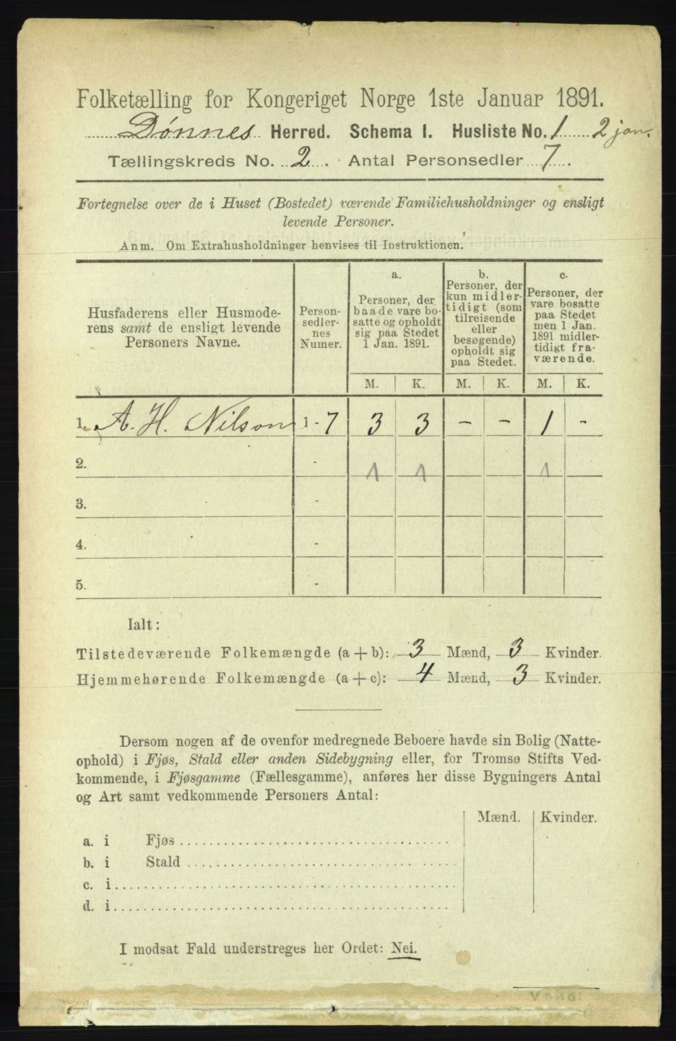 RA, 1891 census for 1827 Dønnes, 1891, p. 625