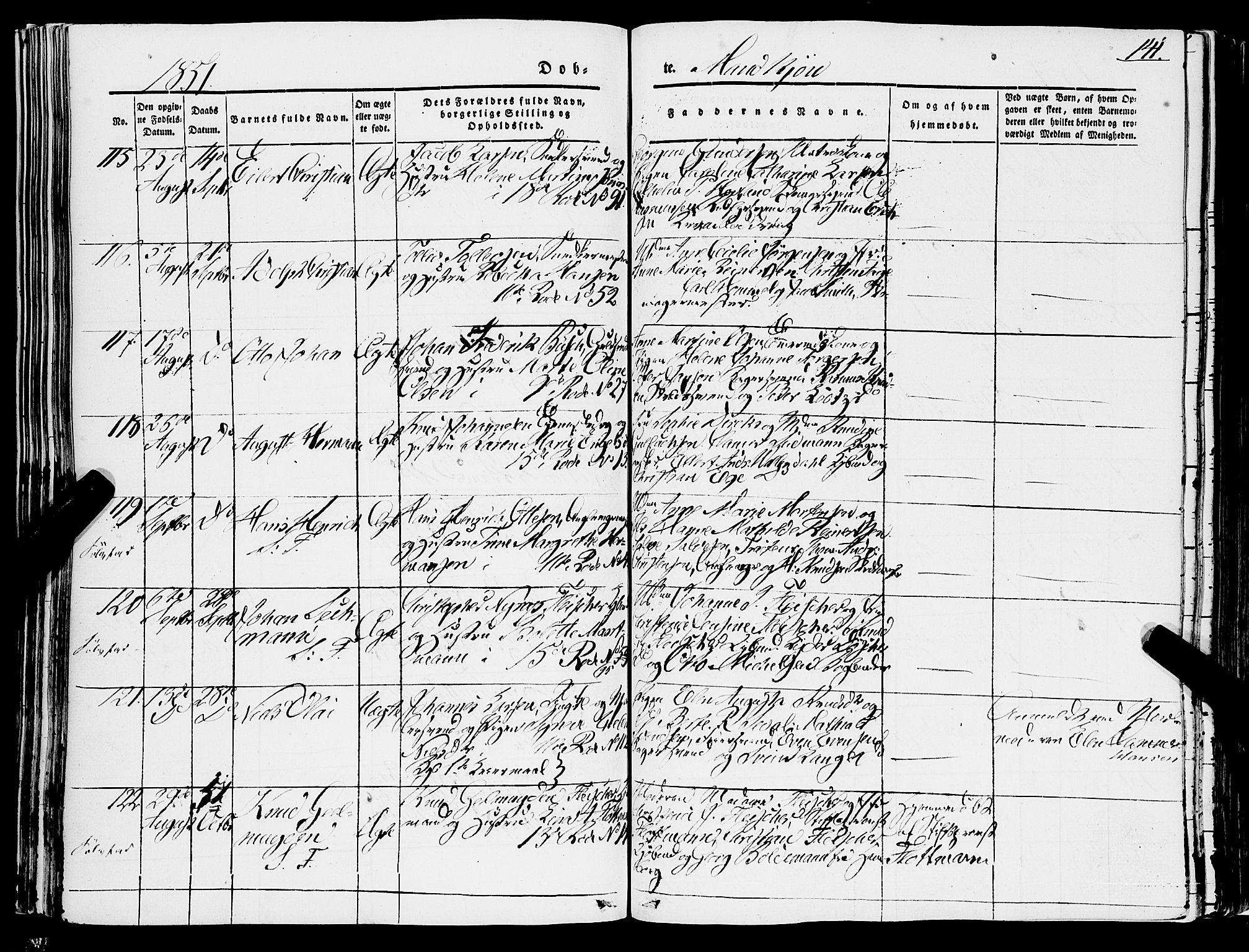 Domkirken sokneprestembete, SAB/A-74801/H/Haa/L0019: Parish register (official) no. B 2, 1841-1851, p. 141