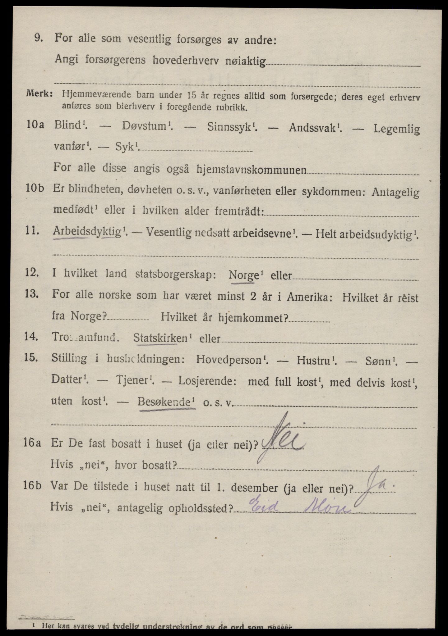 SAT, 1920 census for Voll, 1920, p. 1850