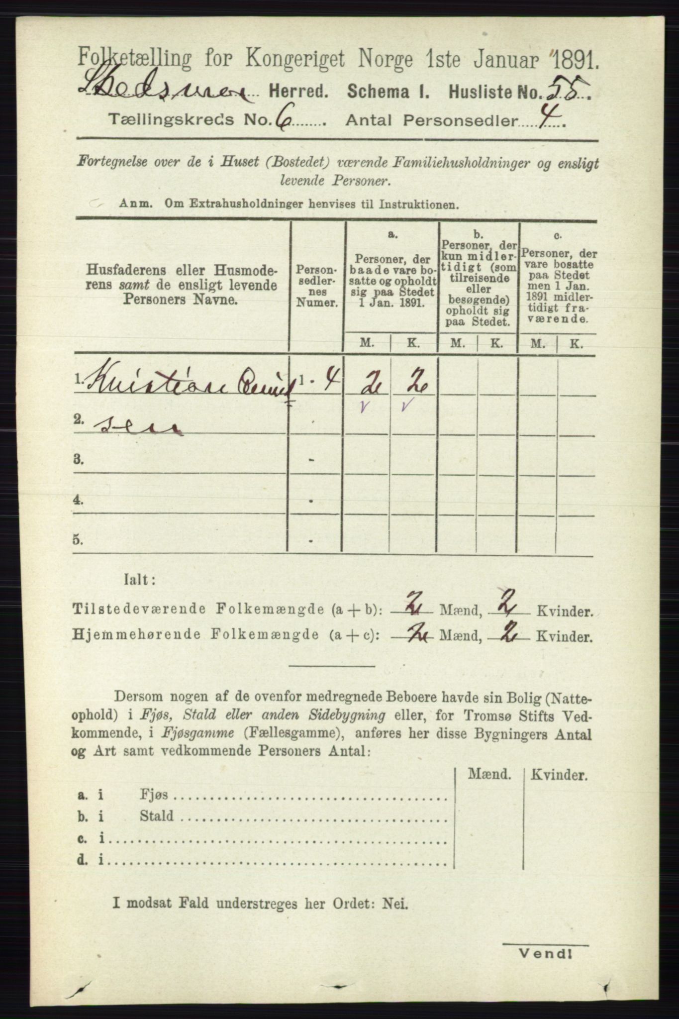 RA, 1891 census for 0231 Skedsmo, 1891, p. 2713