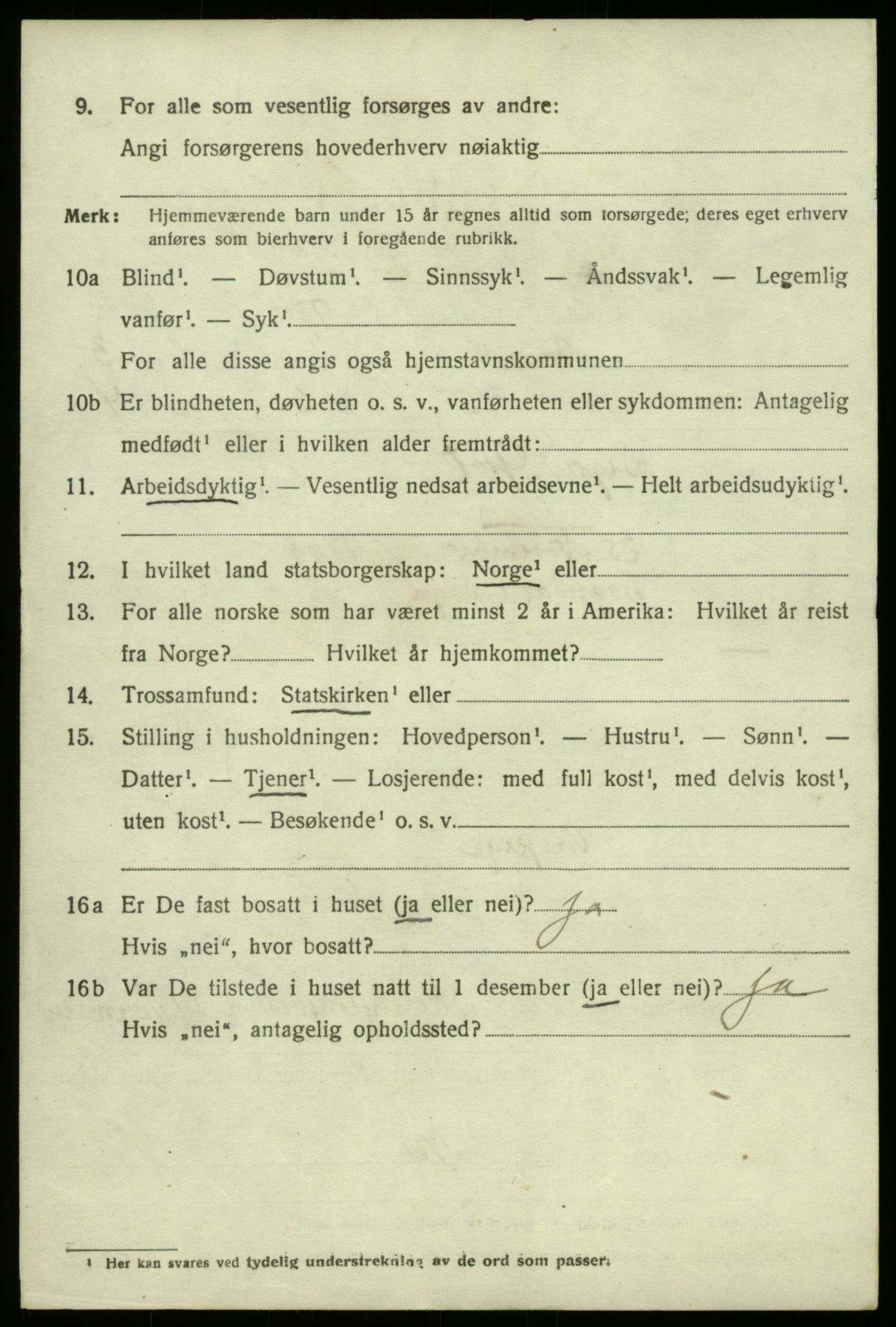 SAB, 1920 census for Bruvik, 1920, p. 2417