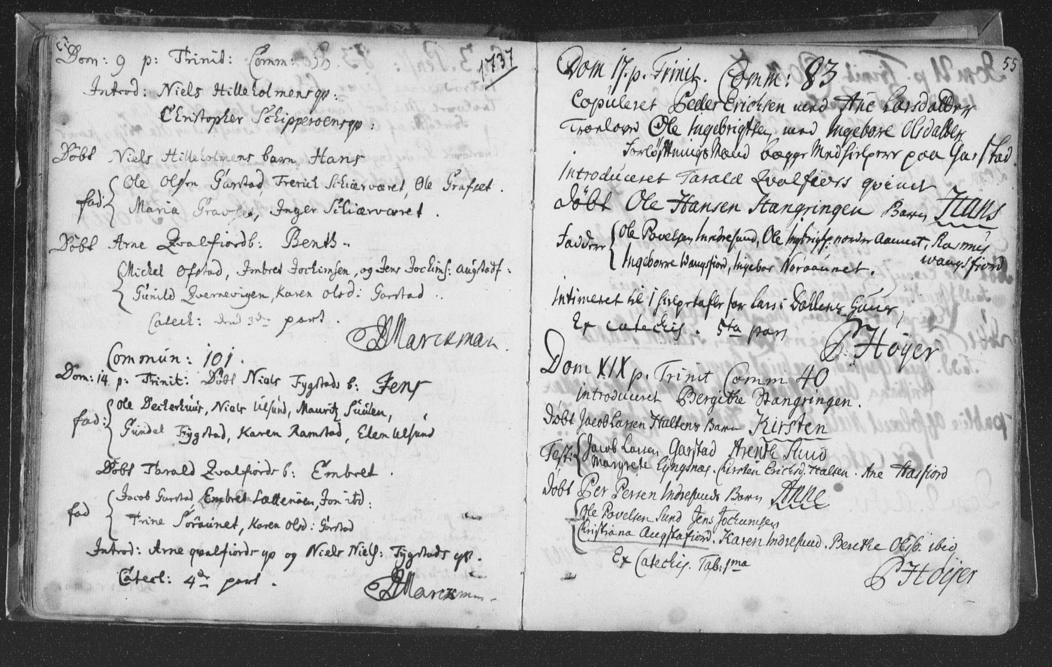 Ministerialprotokoller, klokkerbøker og fødselsregistre - Nord-Trøndelag, SAT/A-1458/786/L0685: Parish register (official) no. 786A01, 1710-1798, p. 55