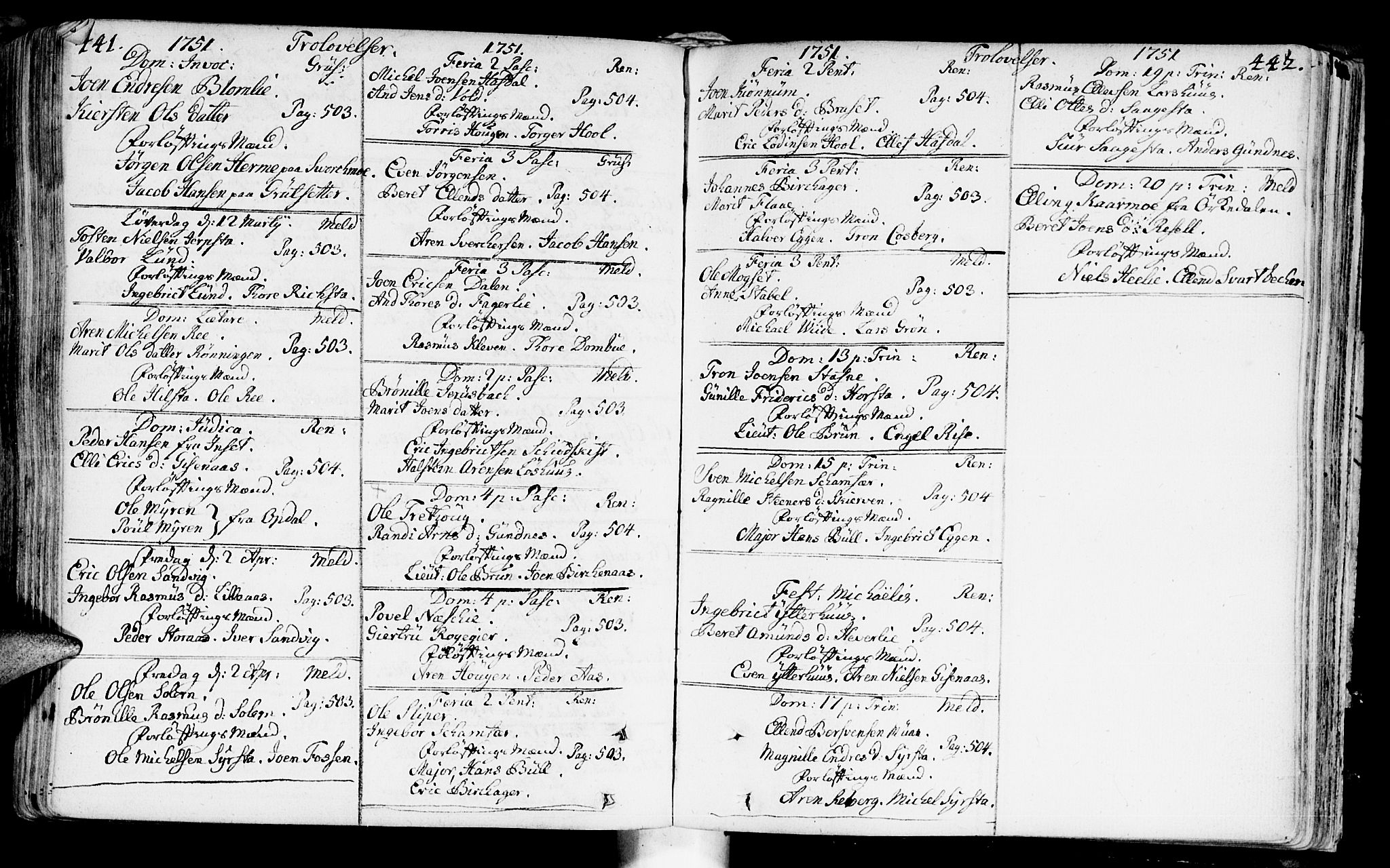 Ministerialprotokoller, klokkerbøker og fødselsregistre - Sør-Trøndelag, SAT/A-1456/672/L0850: Parish register (official) no. 672A03, 1725-1751, p. 441-442