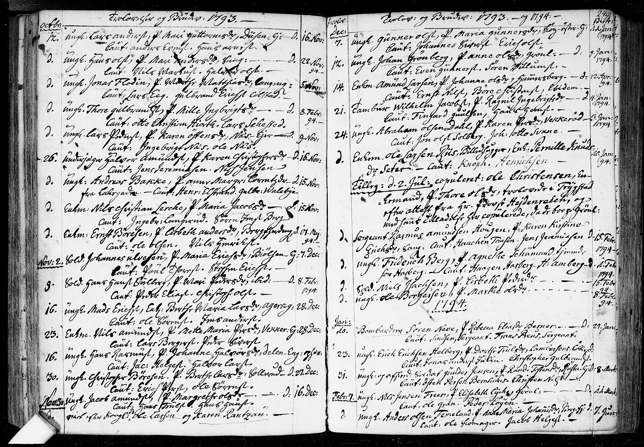 Aker prestekontor kirkebøker, SAO/A-10861/F/L0010: Parish register (official) no. 10, 1786-1809, p. 249