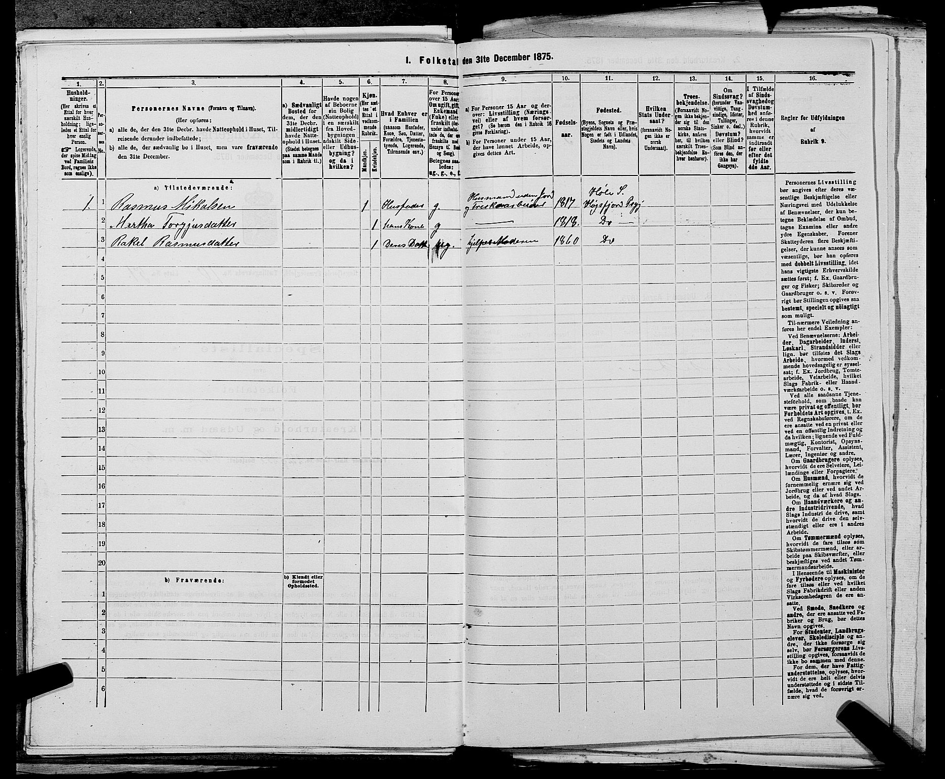 SAST, 1875 census for 1128P Høgsfjord, 1875, p. 881