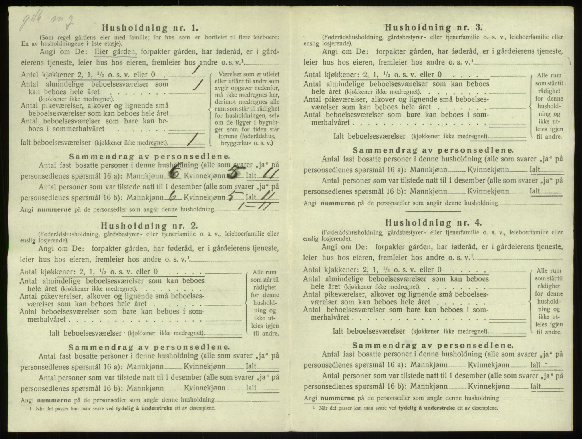 SAB, 1920 census for Herdla, 1920, p. 709