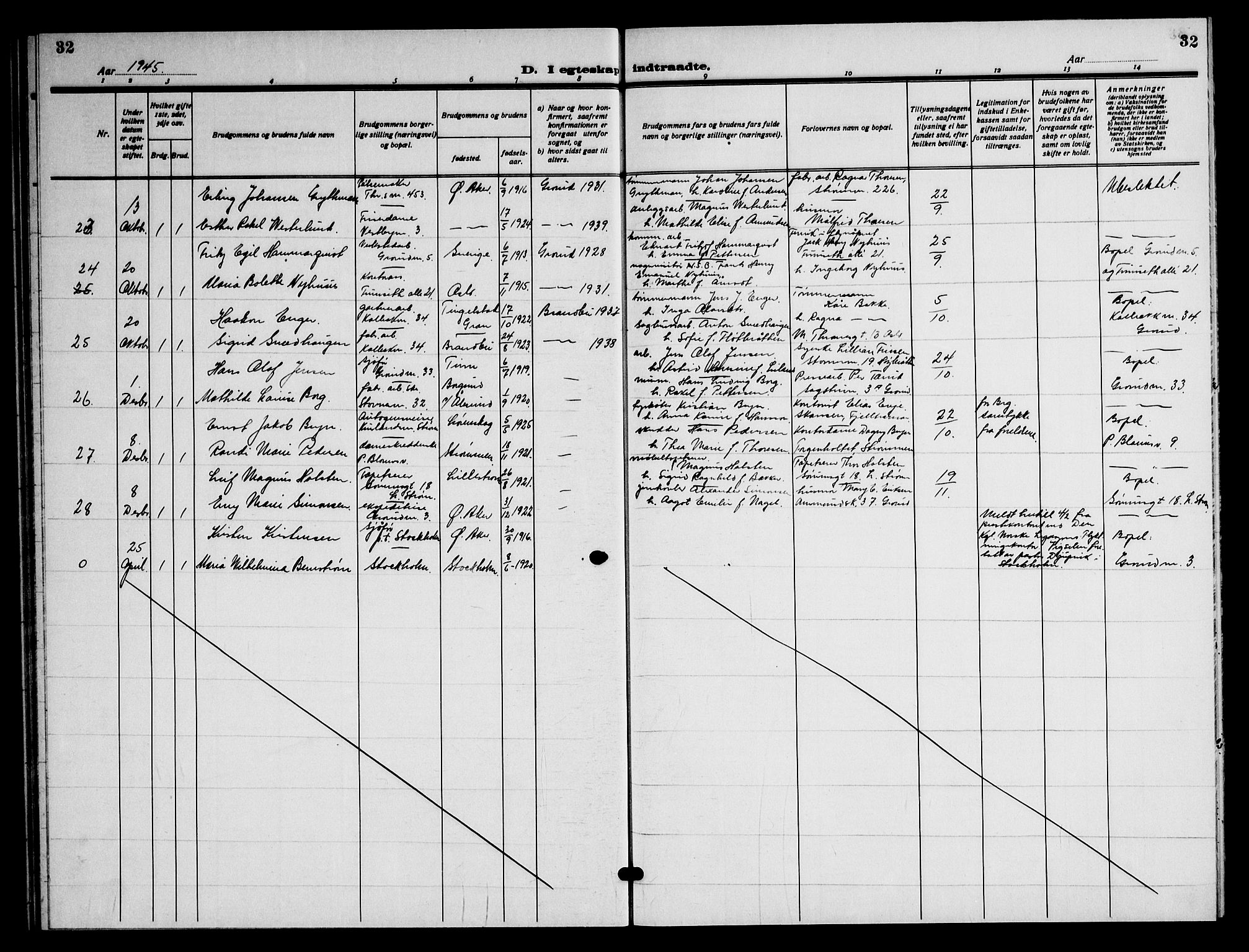 Østre Aker prestekontor Kirkebøker, AV/SAO-A-10840/G/Gb/L0003: Parish register (copy) no. II 3, 1935-1948, p. 32