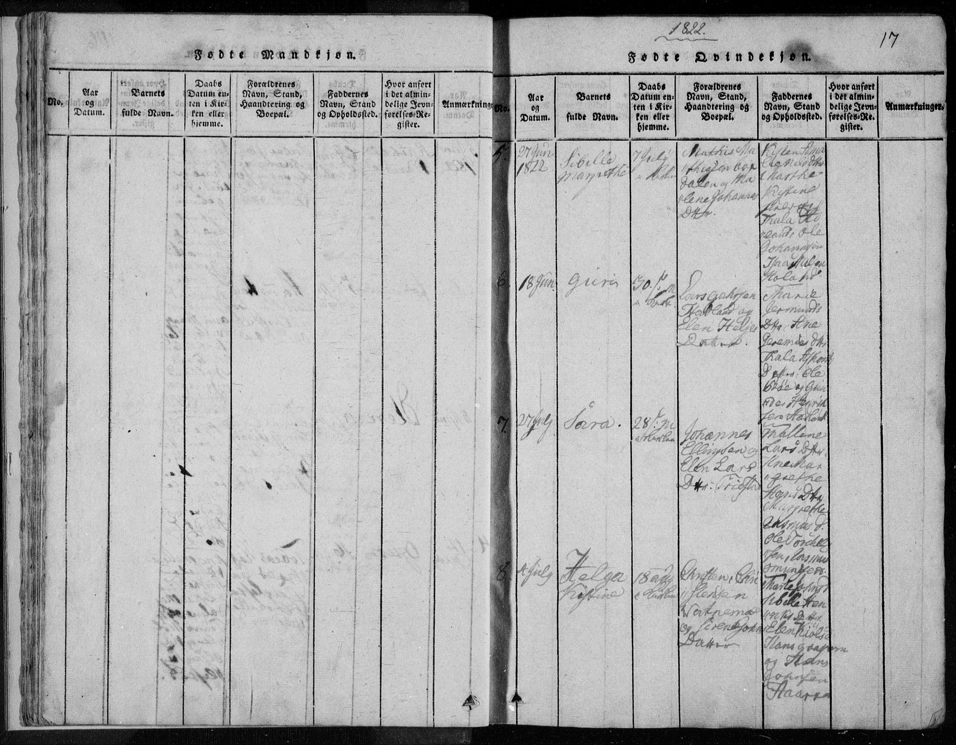 Eigersund sokneprestkontor, AV/SAST-A-101807/S08/L0008: Parish register (official) no. A 8, 1816-1847, p. 17