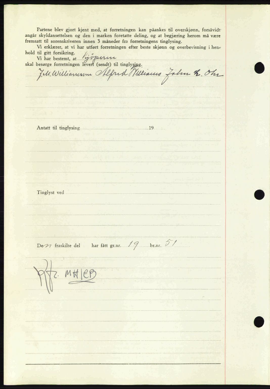 Nordmøre sorenskriveri, AV/SAT-A-4132/1/2/2Ca: Mortgage book no. A91, 1941-1942, Diary no: : 2102/1941