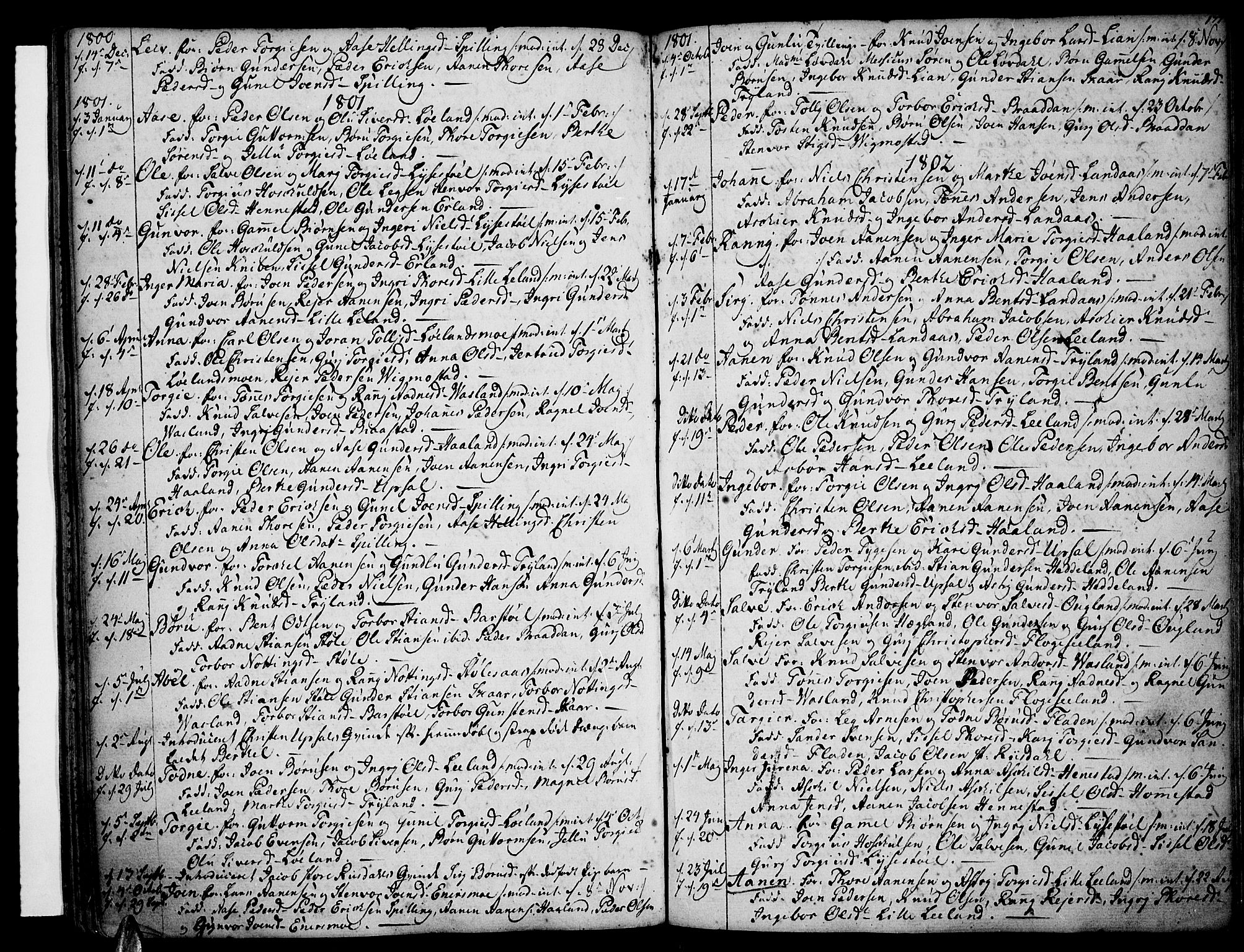 Sør-Audnedal sokneprestkontor, AV/SAK-1111-0039/F/Fa/Fab/L0002: Parish register (official) no. A 2 /3, 1771-1809, p. 177