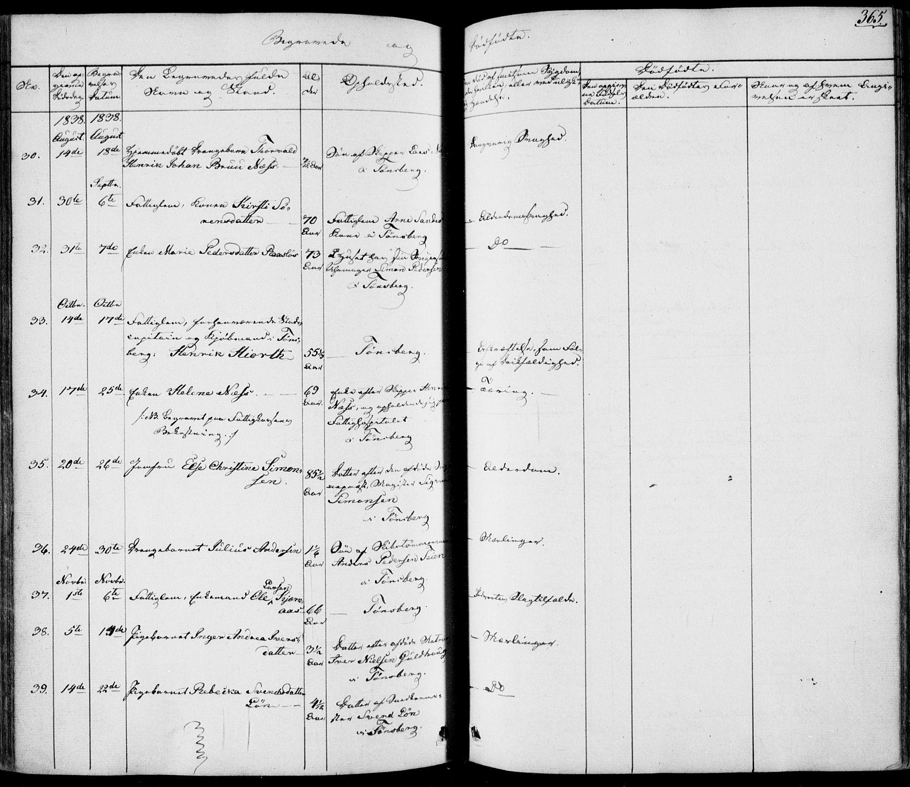 Tønsberg kirkebøker, AV/SAKO-A-330/F/Fa/L0006: Parish register (official) no. I 6, 1836-1844, p. 365