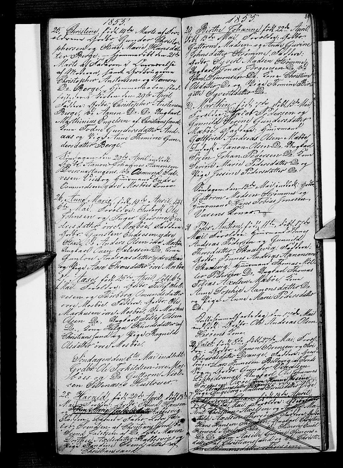 Oddernes sokneprestkontor, SAK/1111-0033/F/Fb/Fba/L0005: Parish register (copy) no. B 5, 1846-1859, p. 89