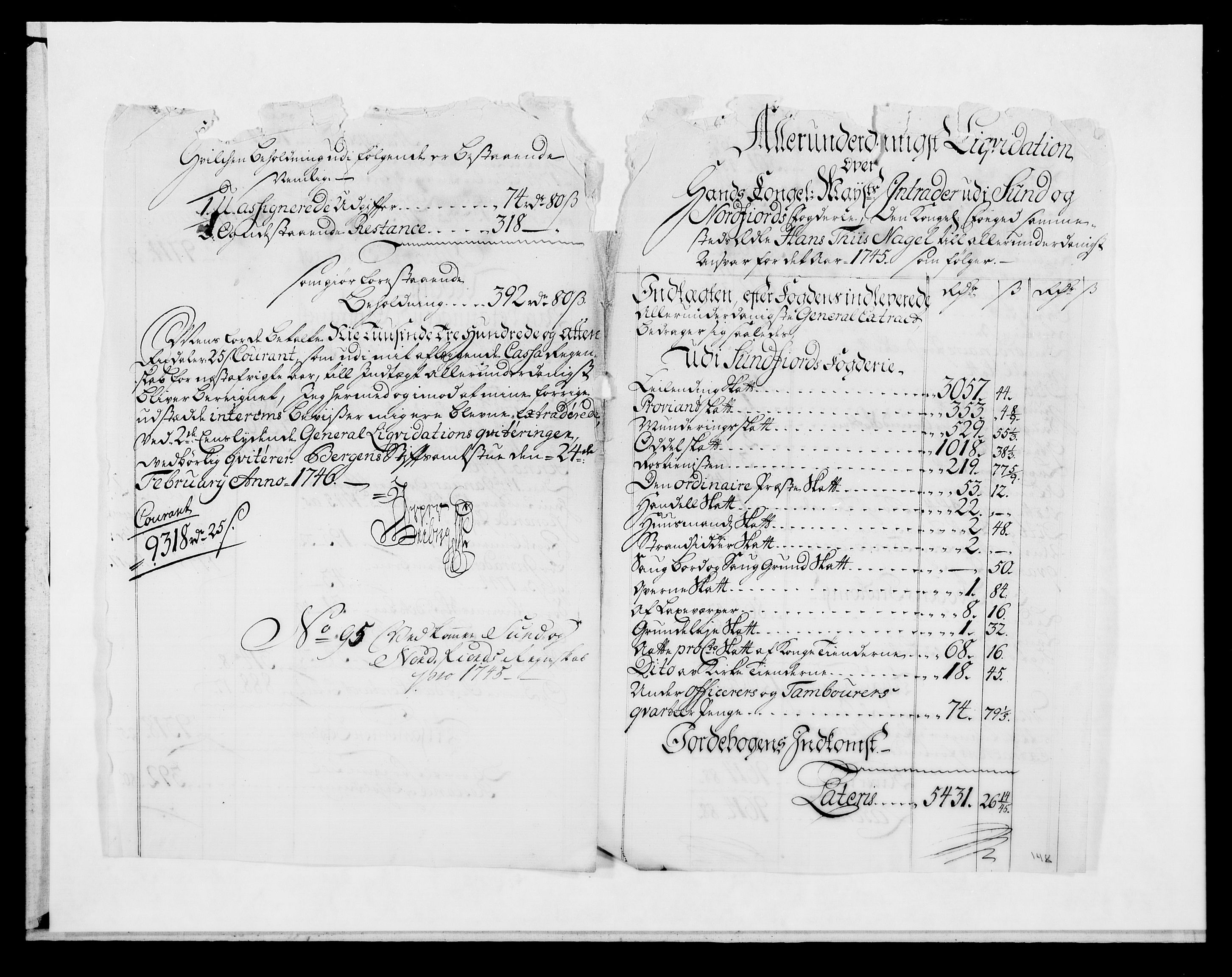 Rentekammeret inntil 1814, Reviderte regnskaper, Fogderegnskap, AV/RA-EA-4092/R53/L3471: Fogderegnskap Sunn- og Nordfjord, 1745, p. 313