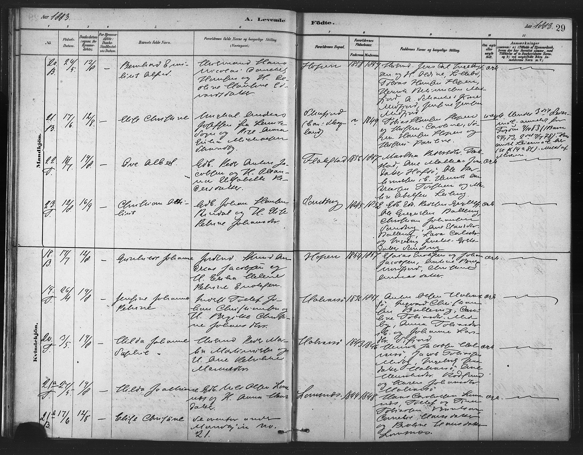 Berg sokneprestkontor, SATØ/S-1318/G/Ga/Gaa/L0004kirke: Parish register (official) no. 4, 1880-1894, p. 29