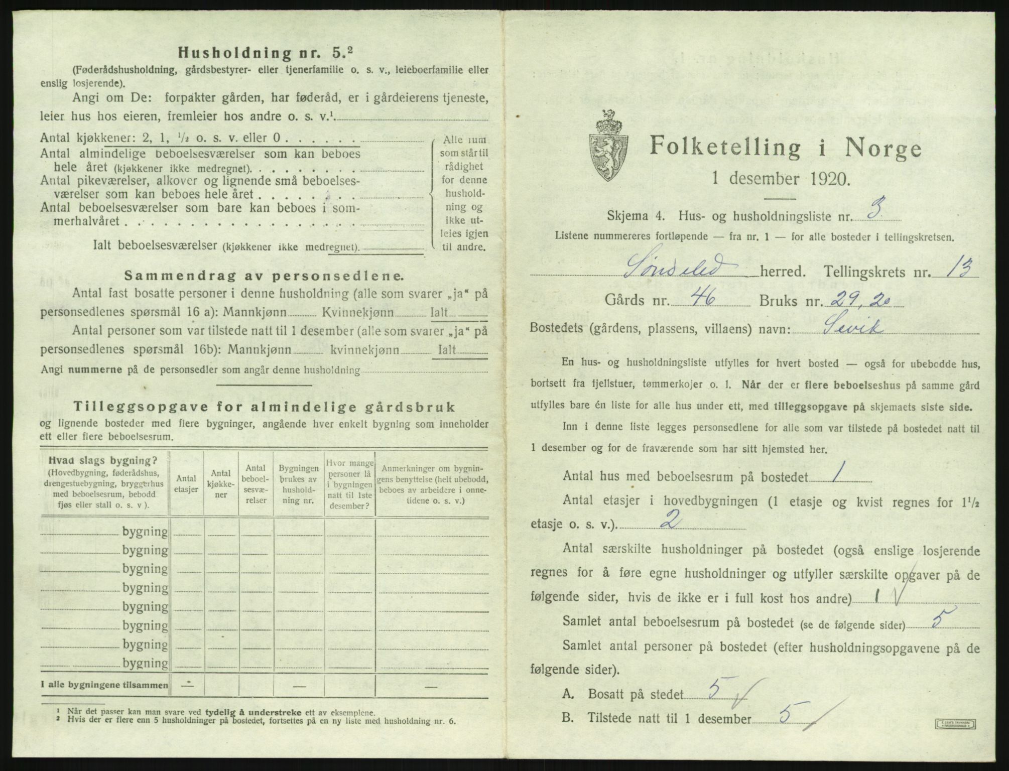 SAK, 1920 census for Søndeled, 1920, p. 1003