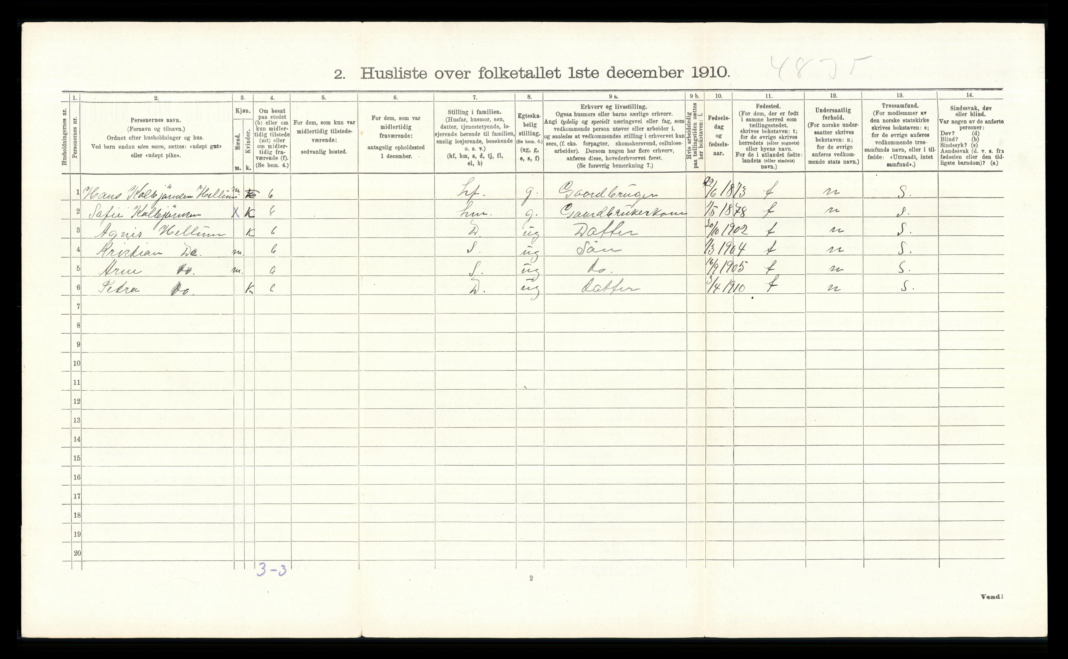 RA, 1910 census for Stange, 1910, p. 1679