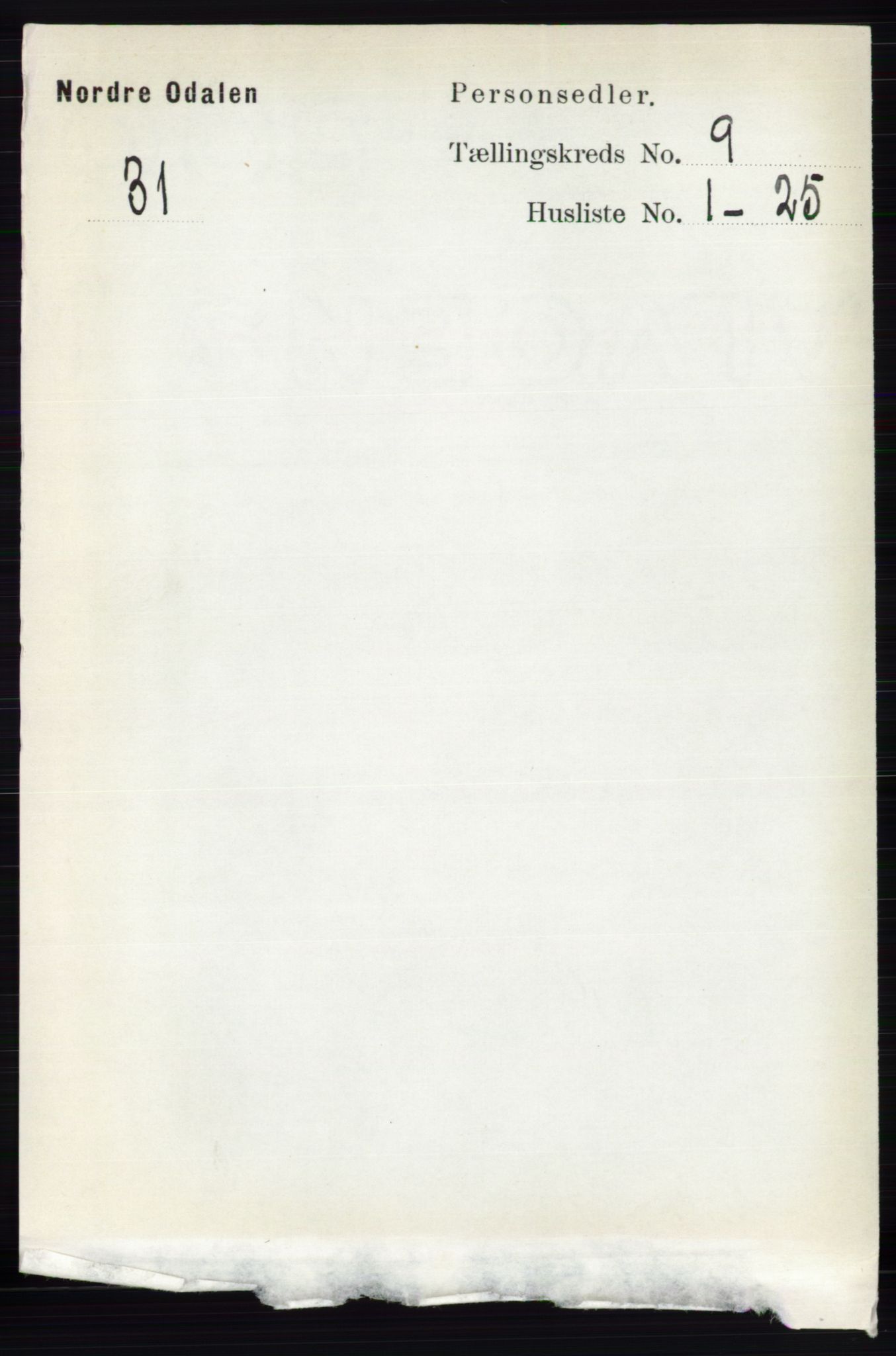 RA, 1891 census for 0418 Nord-Odal, 1891, p. 4003