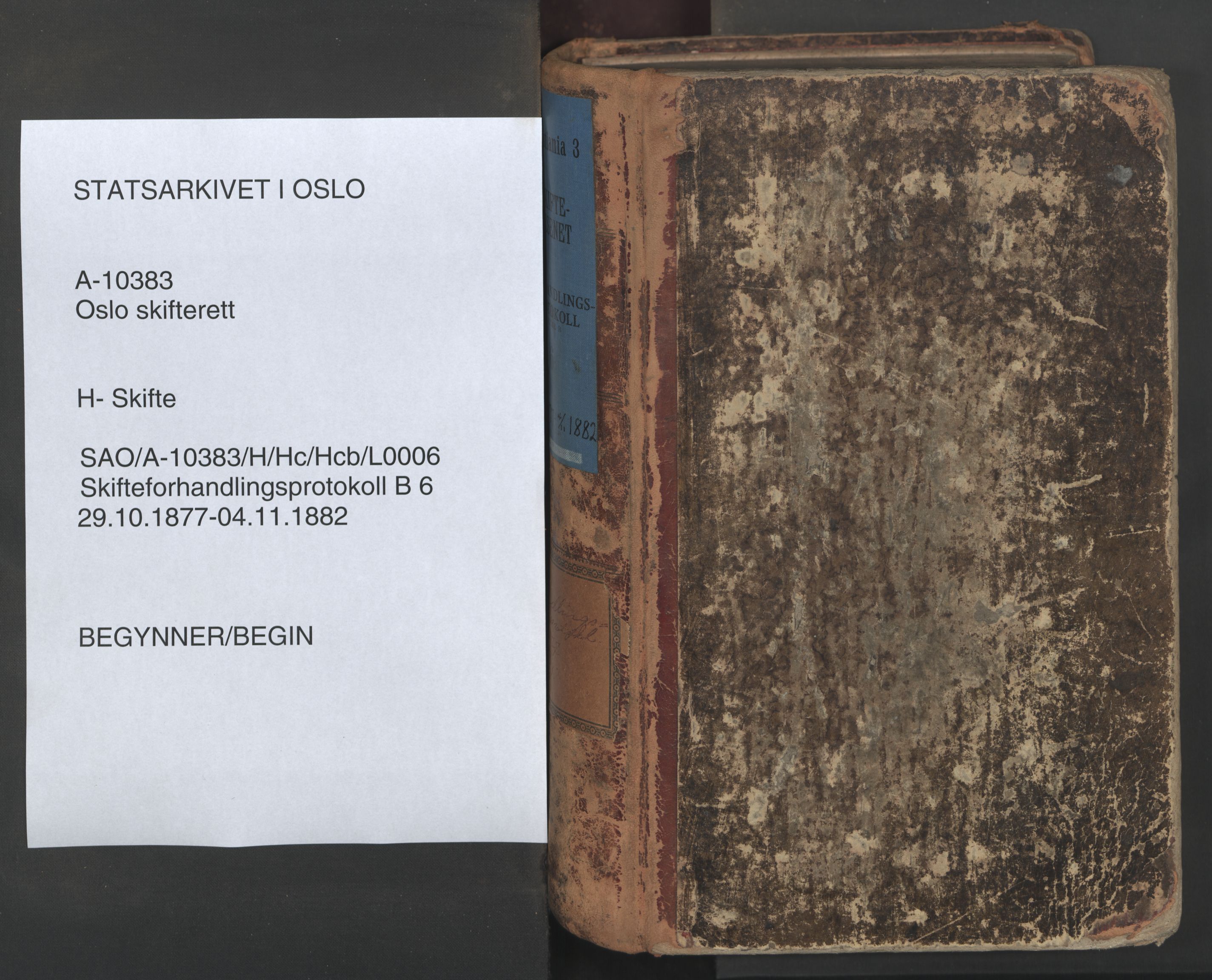 Oslo skifterett, AV/SAO-A-10383/H/Hc/Hcb/L0006: Skifteforhandlingsprotokoll, 1877-1882