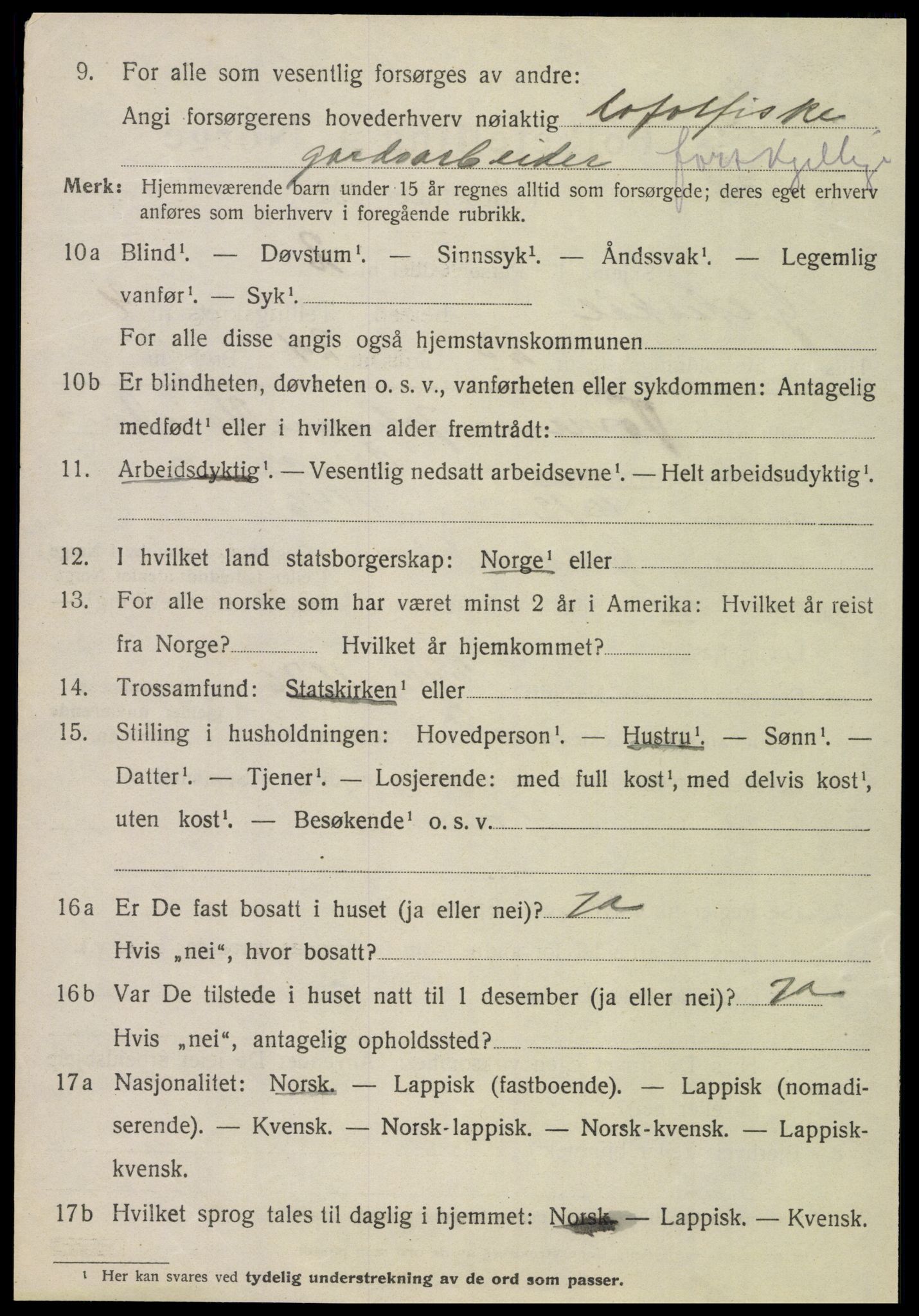 SAT, 1920 census for Gildeskål, 1920, p. 3995