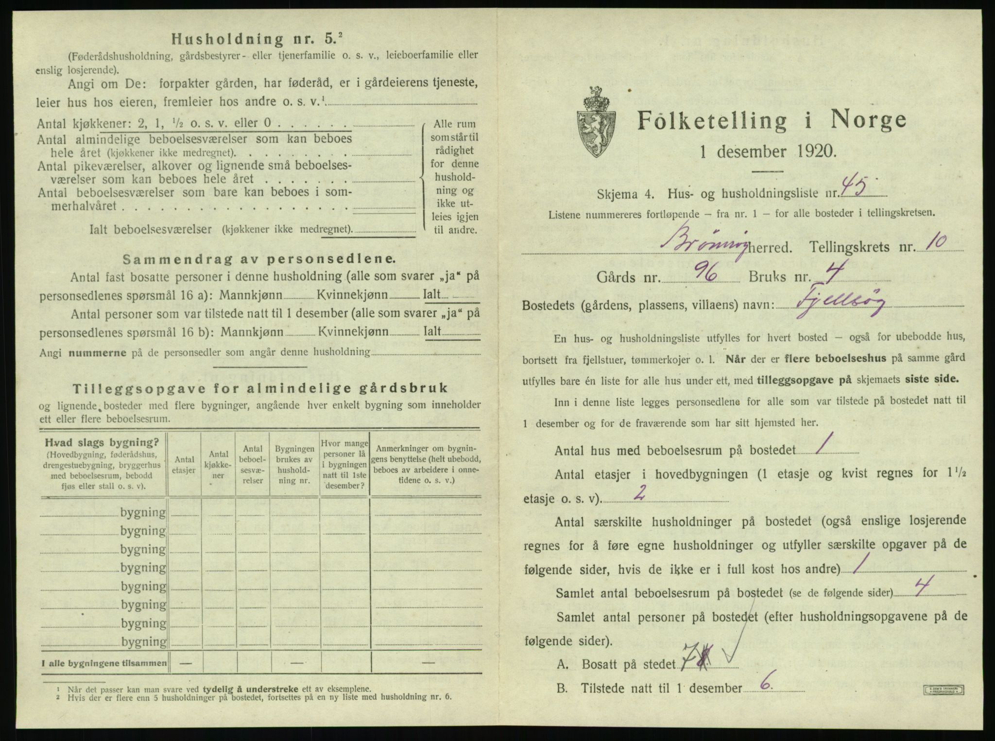 SAT, 1920 census for Brønnøy, 1920, p. 1064