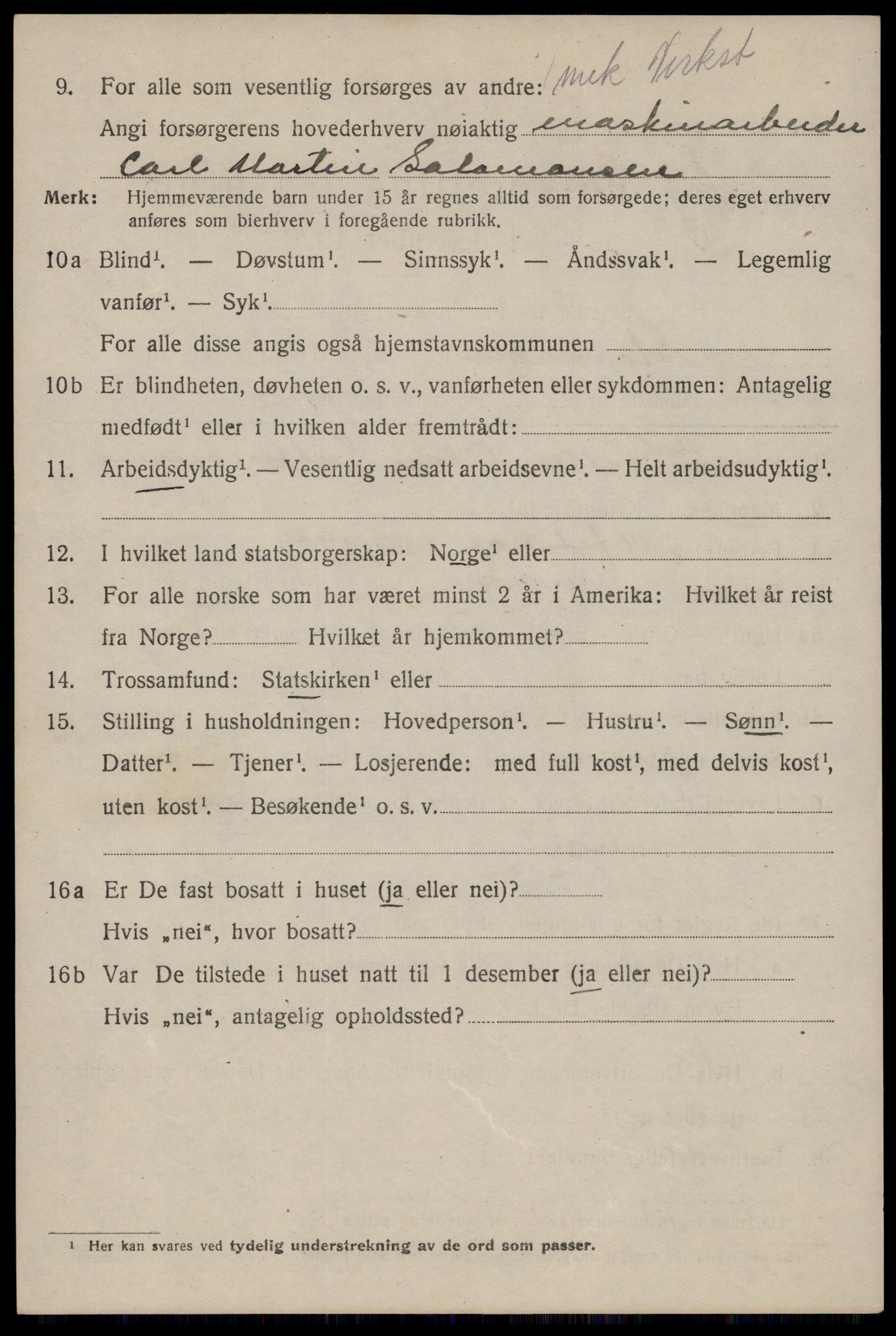 SAST, 1920 census for Stavanger, 1920, p. 93961