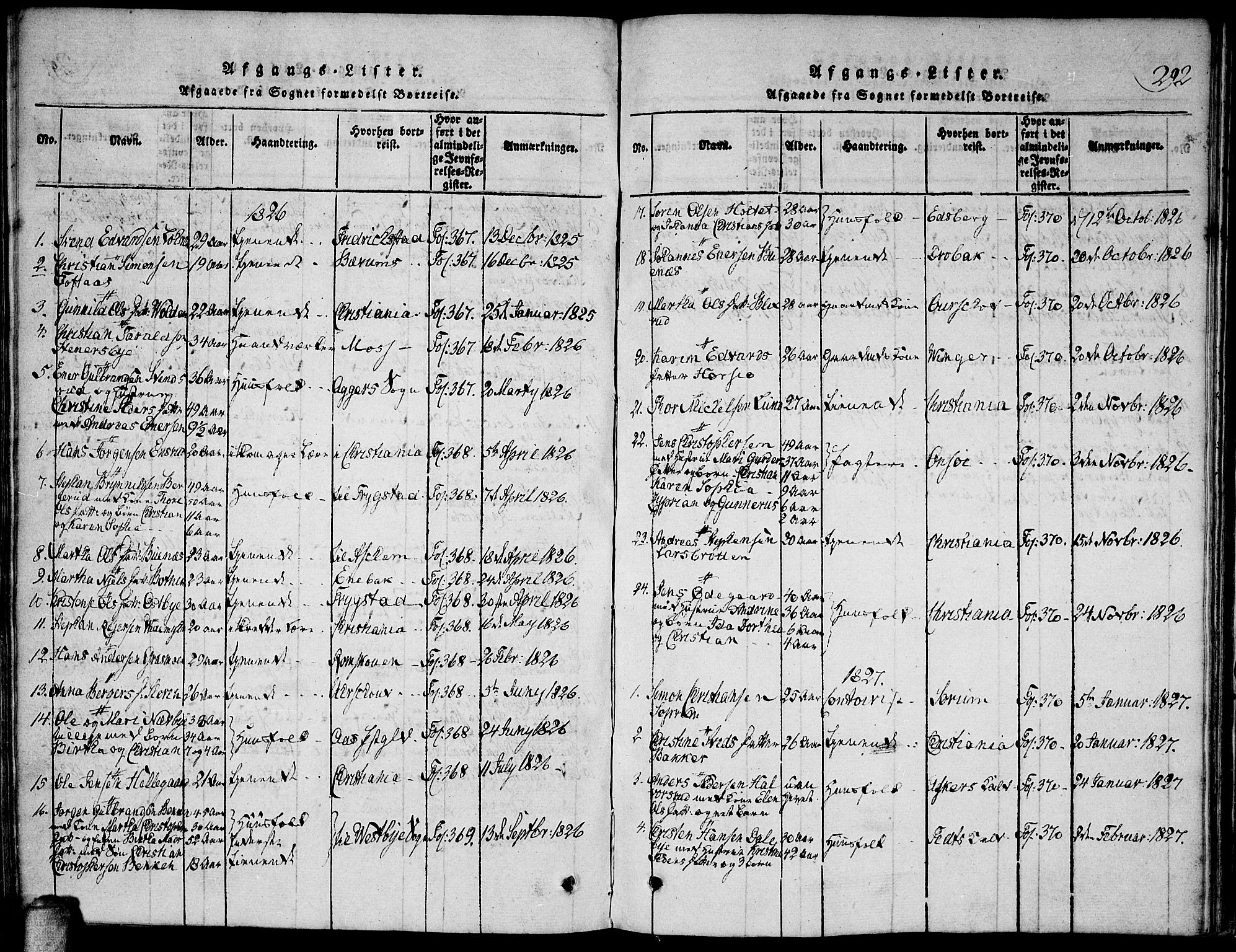 Høland prestekontor Kirkebøker, SAO/A-10346a/F/Fa/L0007: Parish register (official) no. I 7, 1814-1827, p. 292