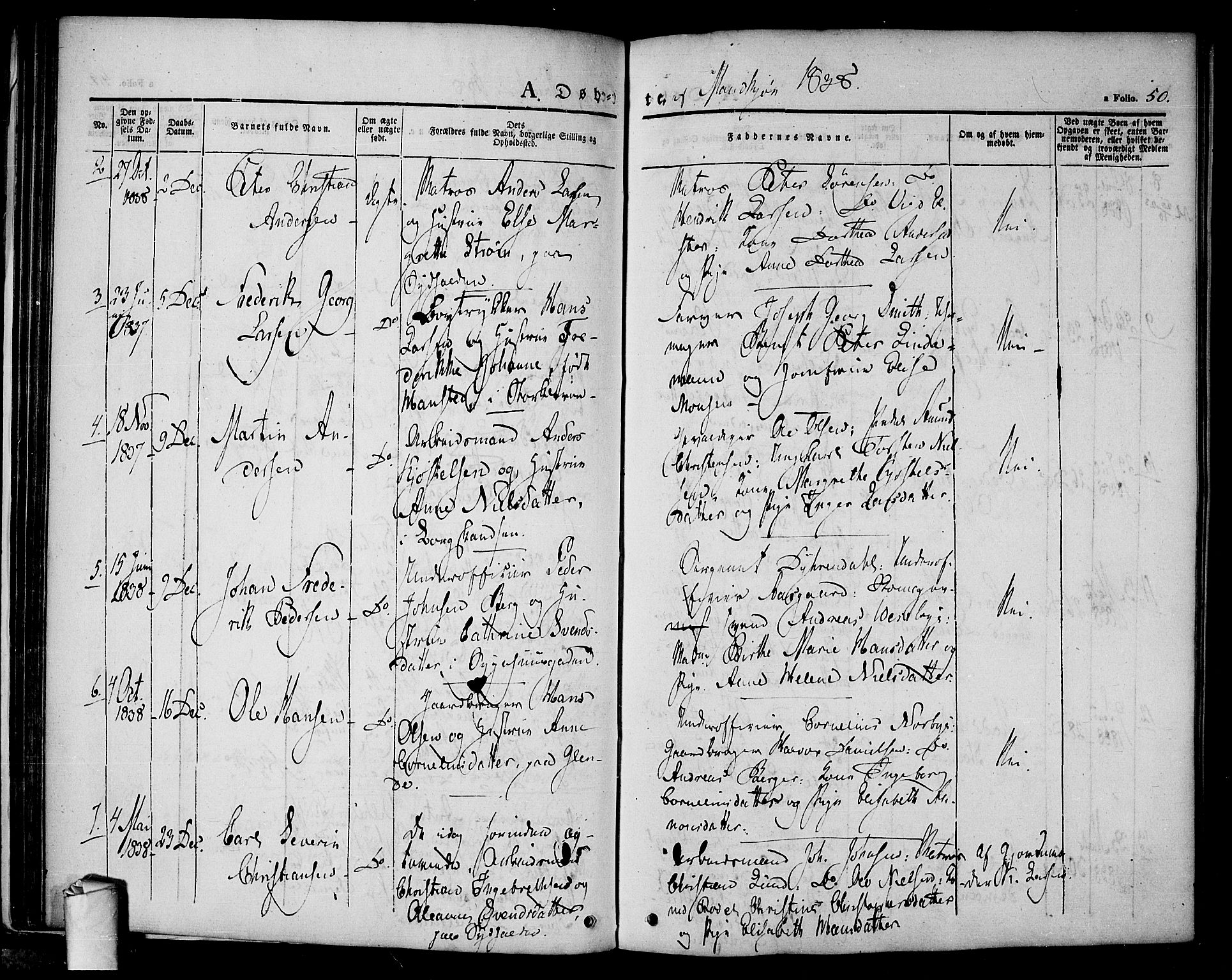 Halden prestekontor Kirkebøker, AV/SAO-A-10909/F/Fa/L0005: Parish register (official) no. I 5, 1834-1845, p. 50