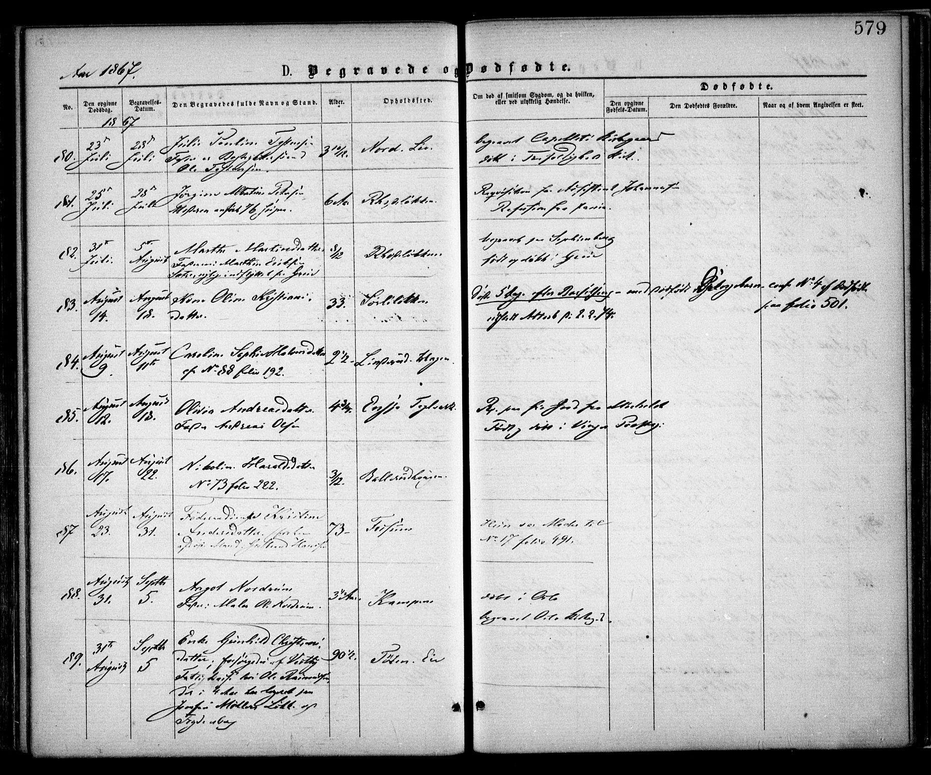 Østre Aker prestekontor Kirkebøker, AV/SAO-A-10840/F/Fa/L0001: Parish register (official) no. I 1, 1861-1869, p. 579