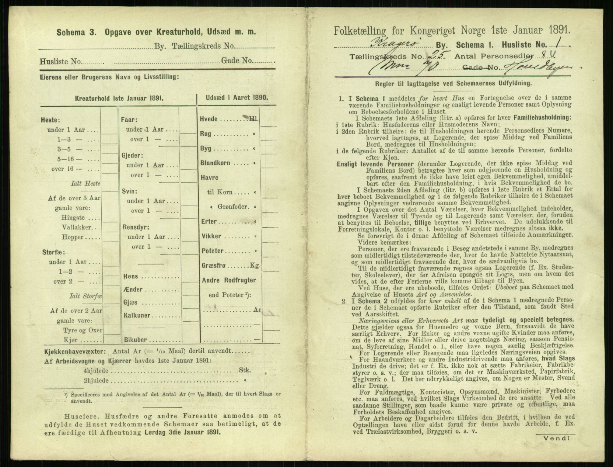 RA, 1891 census for 0801 Kragerø, 1891, p. 930