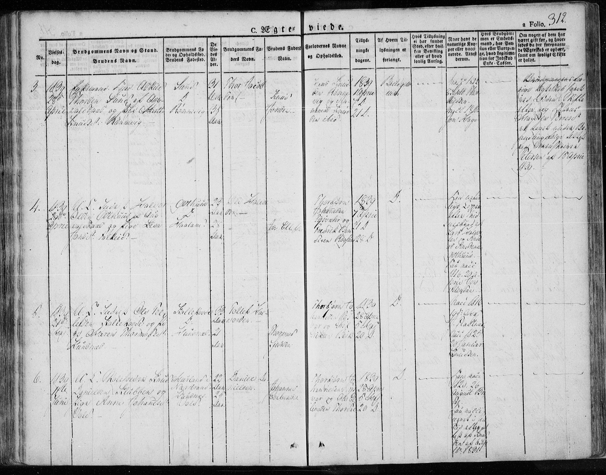 Tysvær sokneprestkontor, SAST/A -101864/H/Ha/Haa/L0001: Parish register (official) no. A 1.1, 1831-1856, p. 312