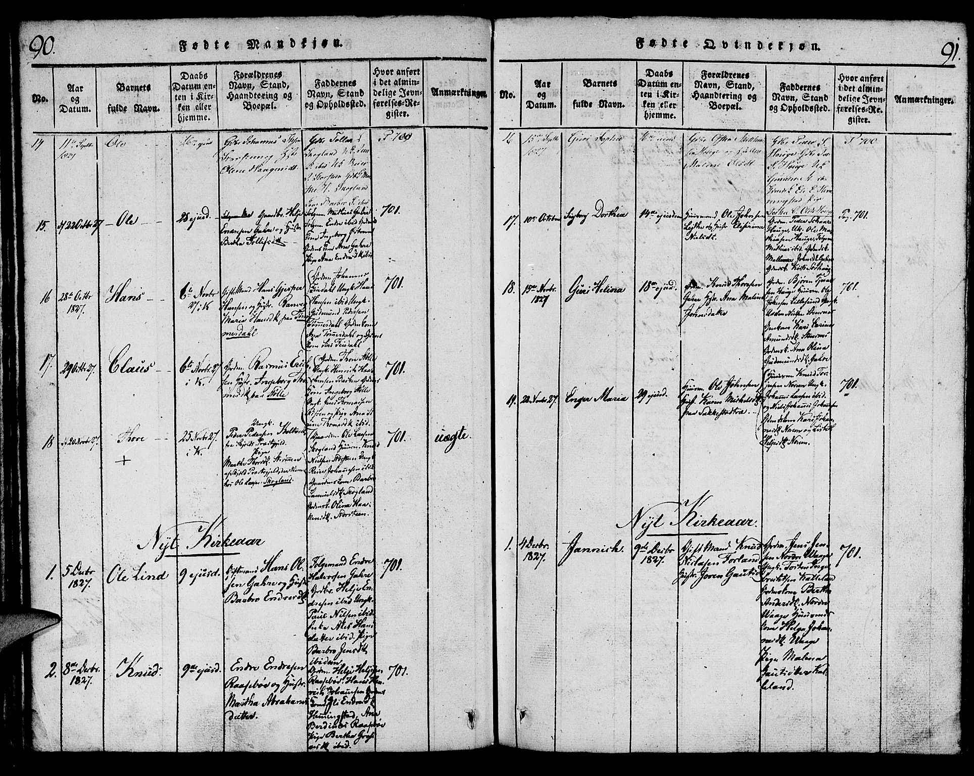 Torvastad sokneprestkontor, SAST/A -101857/H/Ha/Haa/L0004: Parish register (official) no. A 4, 1817-1836, p. 90-91