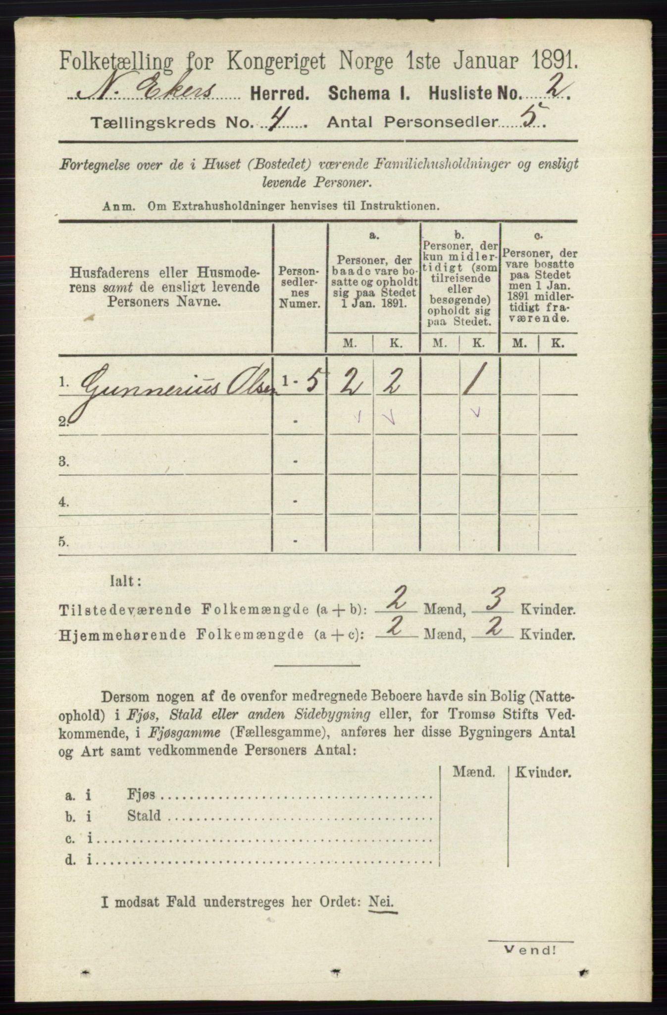 RA, 1891 census for 0625 Nedre Eiker, 1891, p. 1884