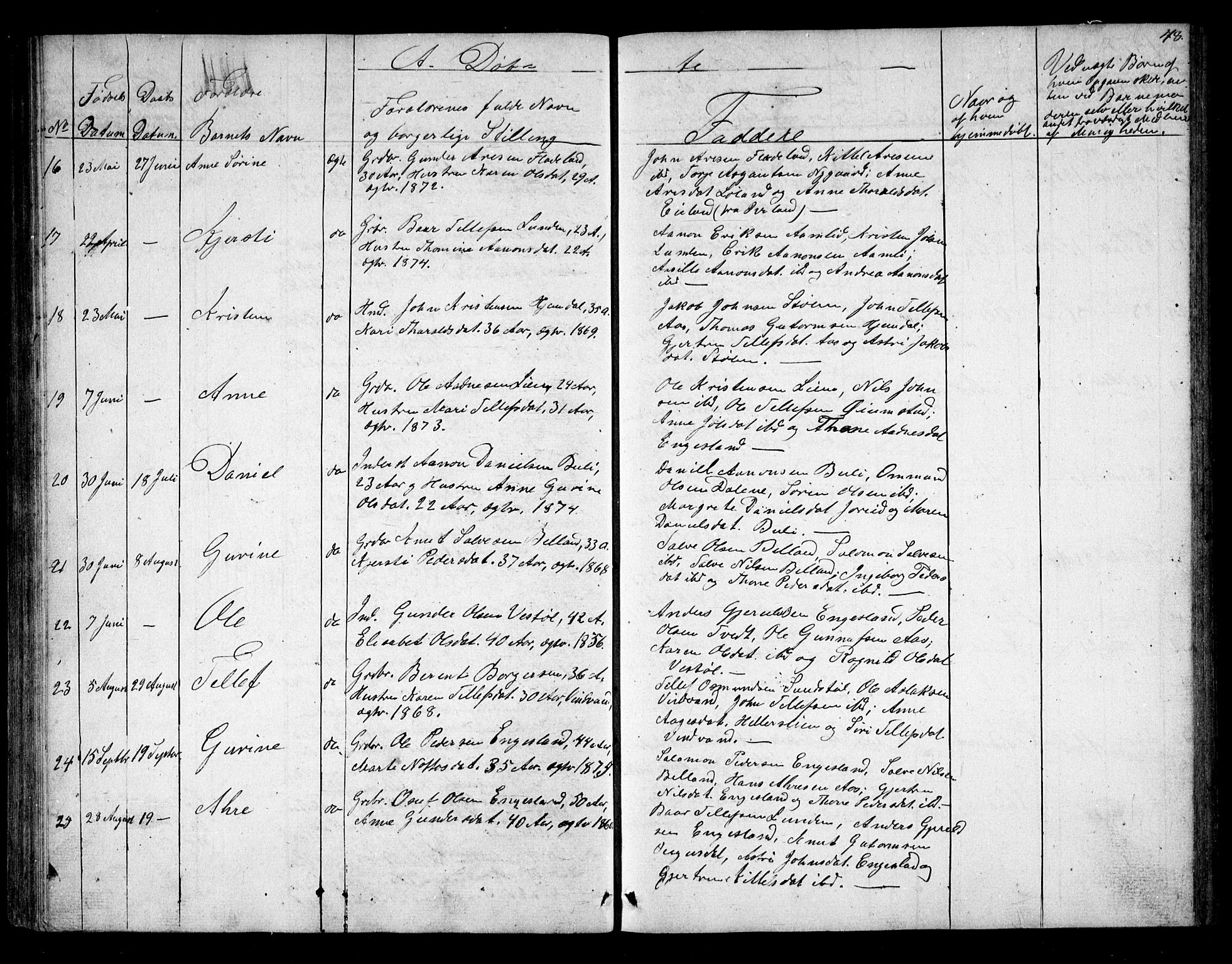 Herefoss sokneprestkontor, AV/SAK-1111-0019/F/Fb/Fbb/L0001: Parish register (copy) no. B 1, 1849-1879, p. 48