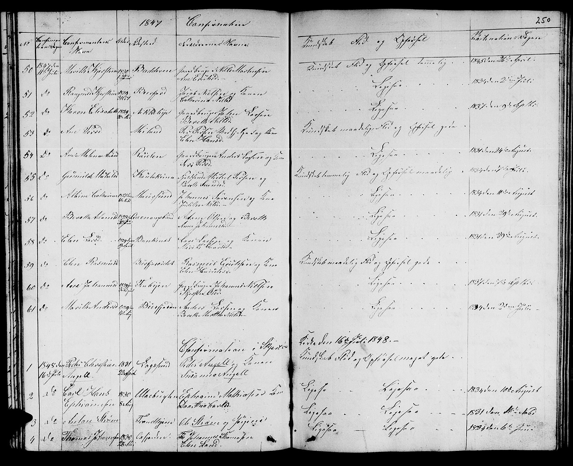 Skjervøy sokneprestkontor, AV/SATØ-S-1300/H/Ha/Hab/L0002klokker: Parish register (copy) no. 2, 1839-1848, p. 249-250