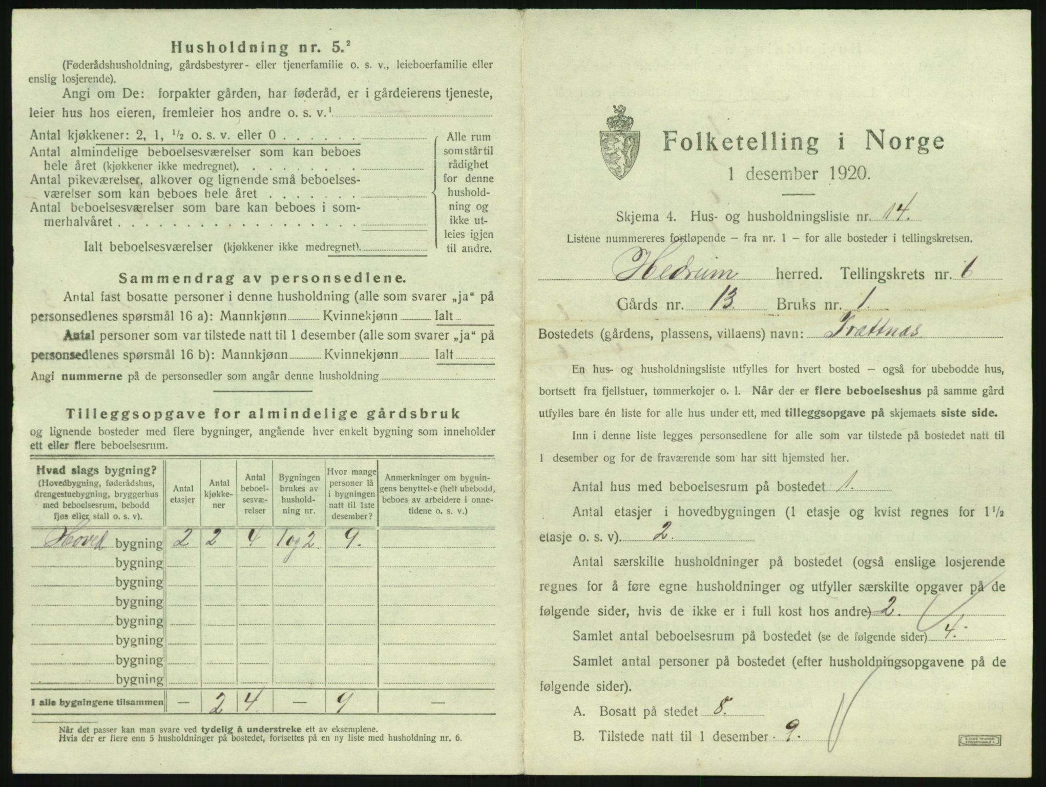 SAKO, 1920 census for Hedrum, 1920, p. 623