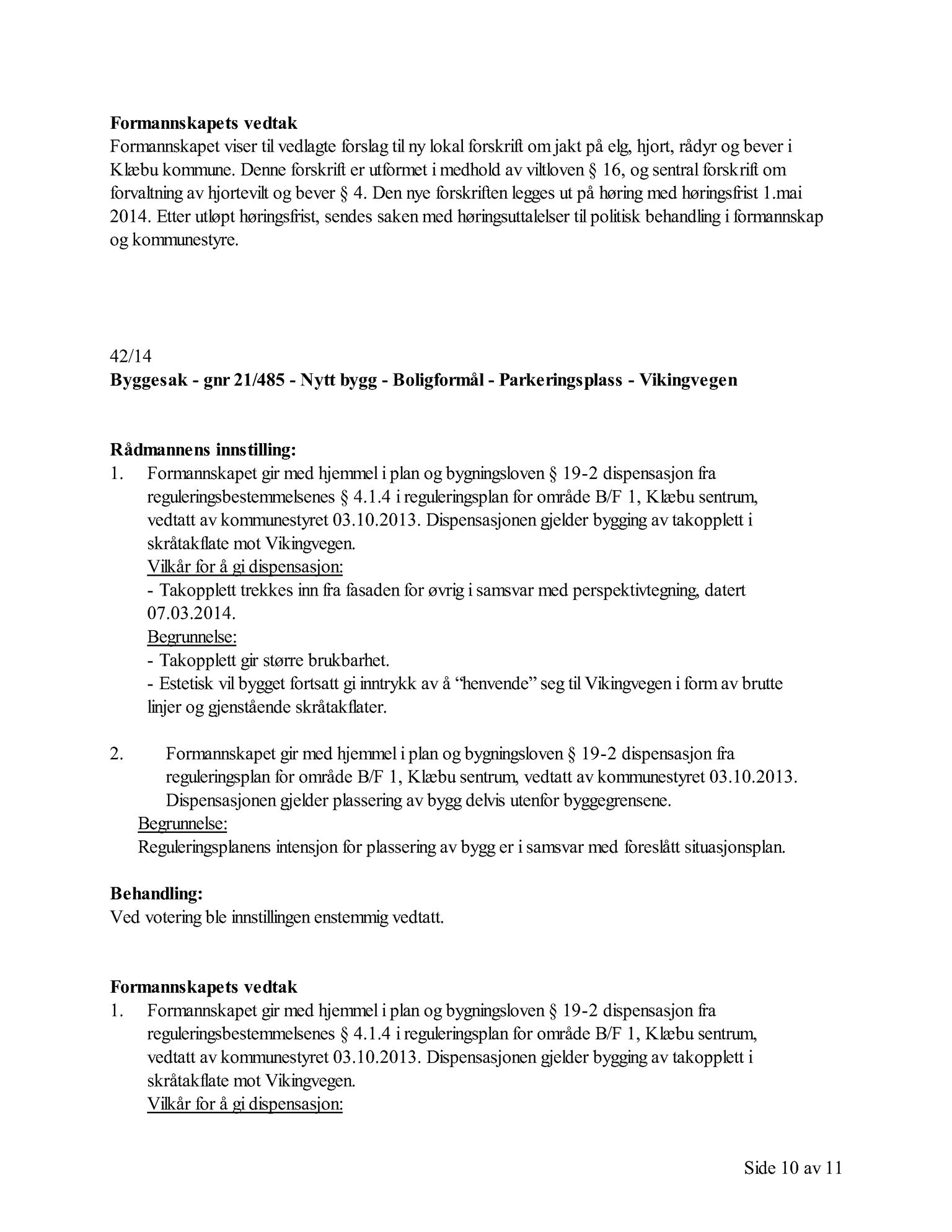 Klæbu Kommune, TRKO/KK/02-FS/L007: Formannsskapet - Møtedokumenter, 2014, p. 1441