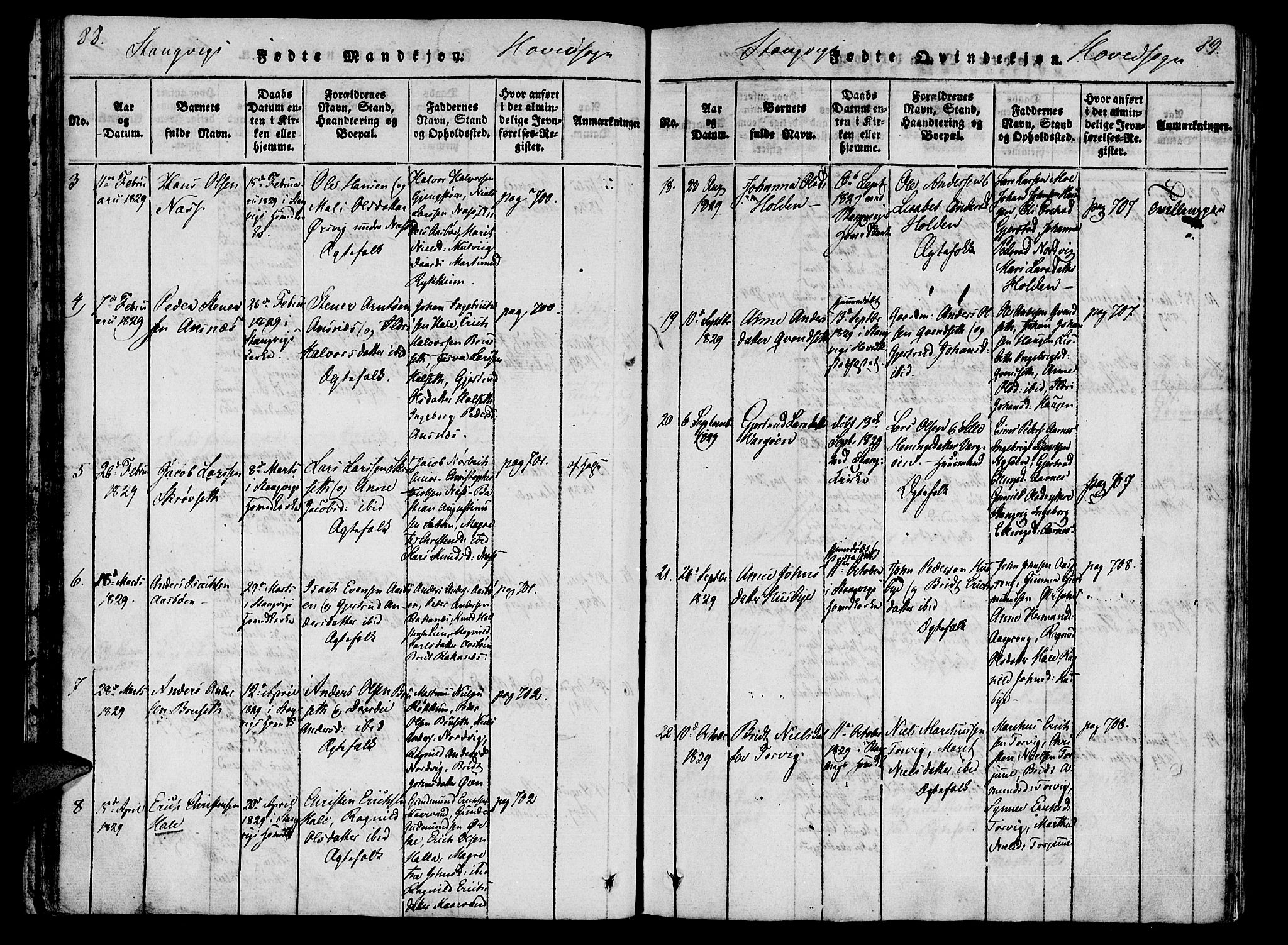 Ministerialprotokoller, klokkerbøker og fødselsregistre - Møre og Romsdal, SAT/A-1454/592/L1023: Parish register (official) no. 592A02, 1820-1830, p. 88-89