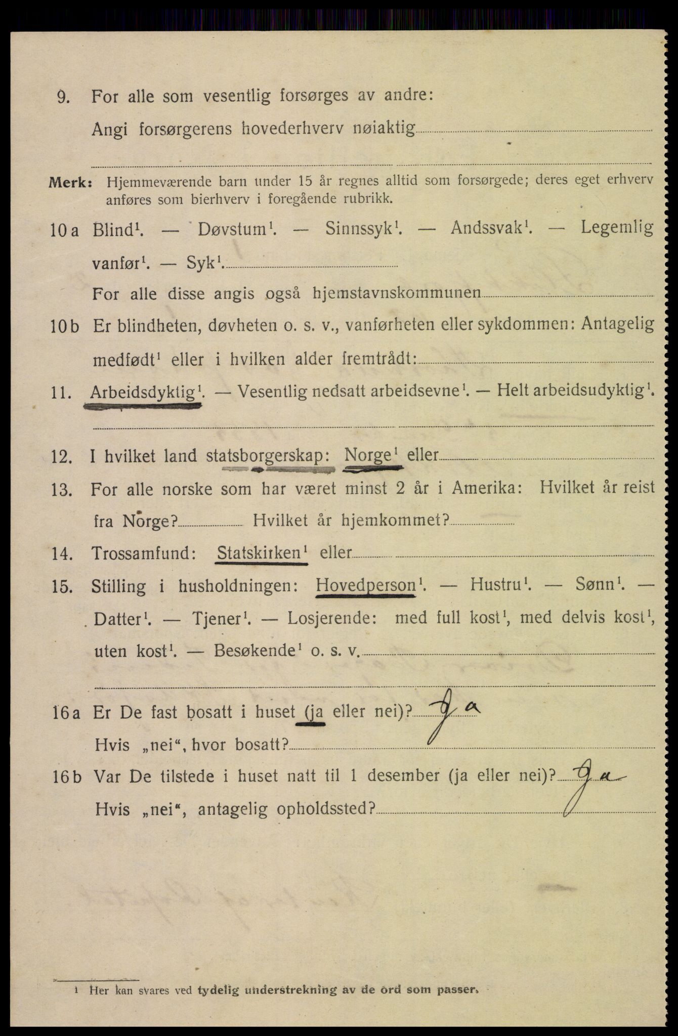 SAK, 1920 census for Flekkefjord, 1920, p. 3225
