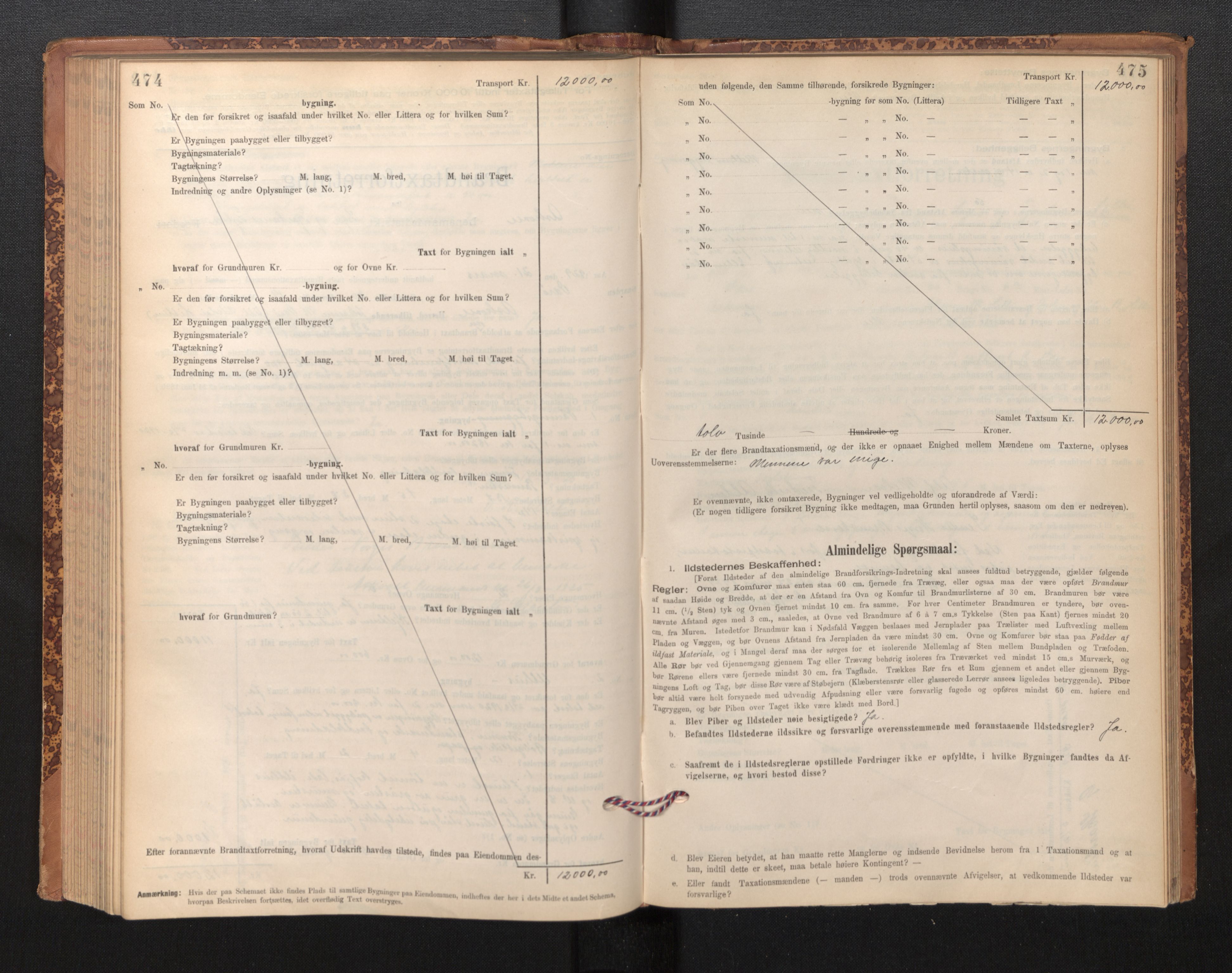 Lensmannen i Askvoll, AV/SAB-A-26301/0012/L0004: Branntakstprotokoll, skjematakst og liste over branntakstmenn, 1895-1932, p. 474-475