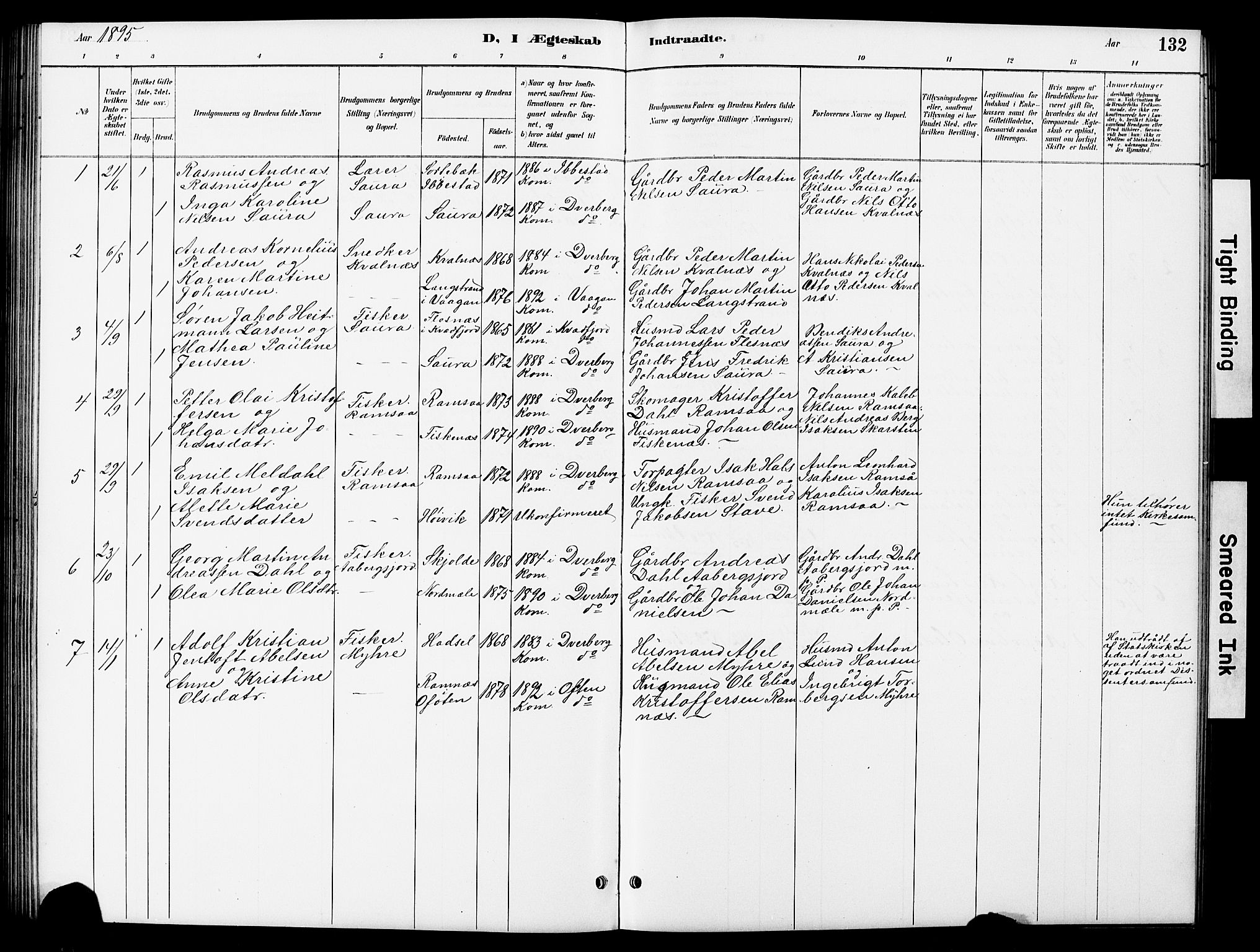 Ministerialprotokoller, klokkerbøker og fødselsregistre - Nordland, SAT/A-1459/897/L1413: Parish register (copy) no. 897C03, 1887-1903, p. 132