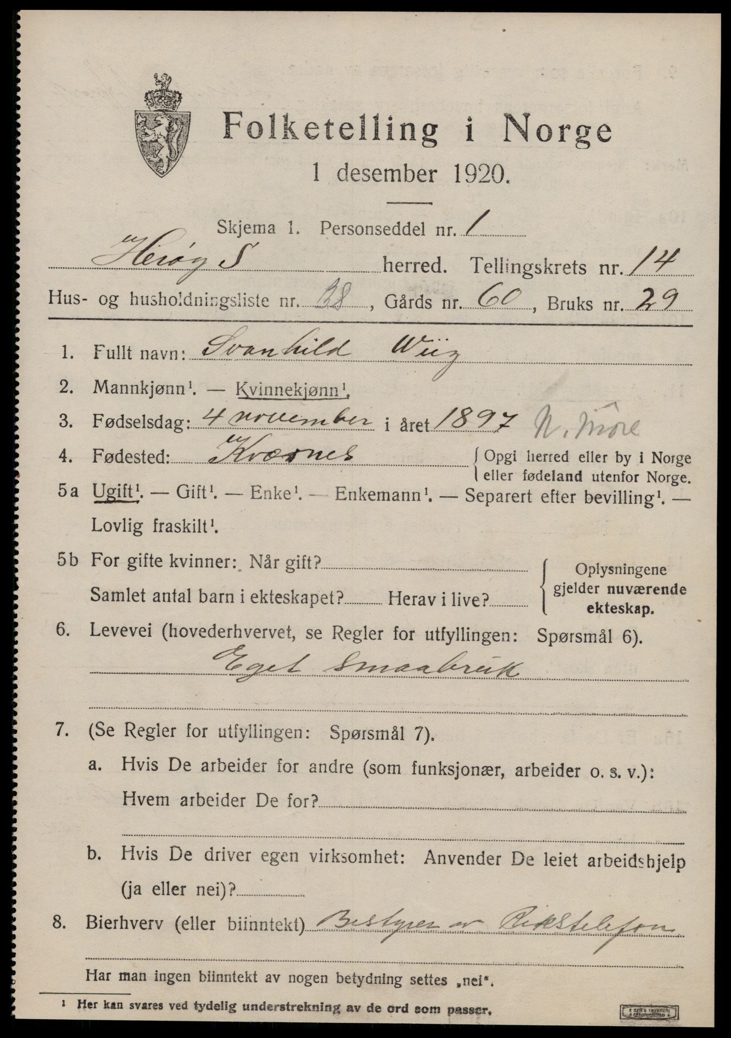 SAT, 1920 census for Herøy (MR), 1920, p. 9067