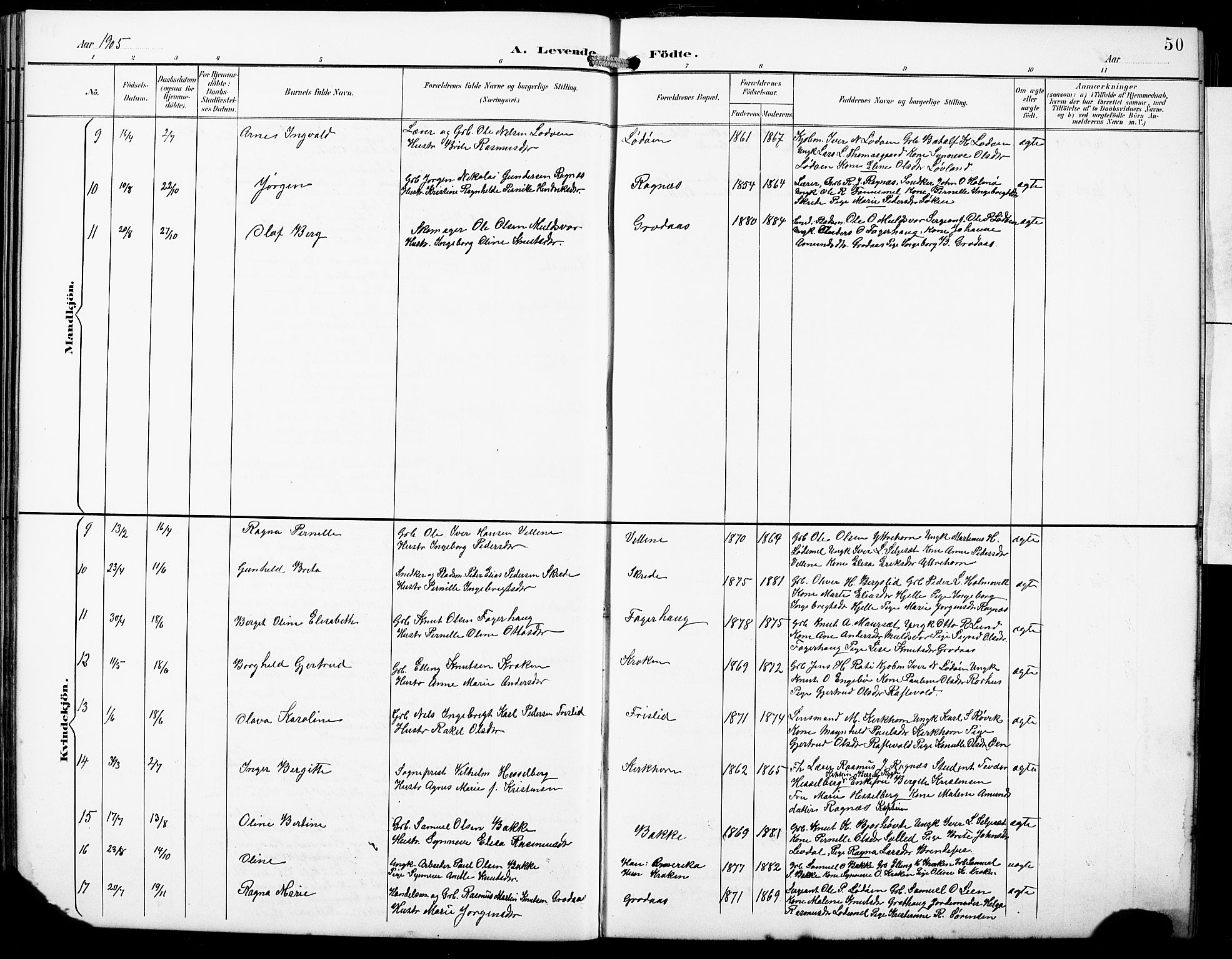 Hornindal sokneprestembete, SAB/A-82401/H/Hab: Parish register (copy) no. A 2, 1894-1927, p. 50