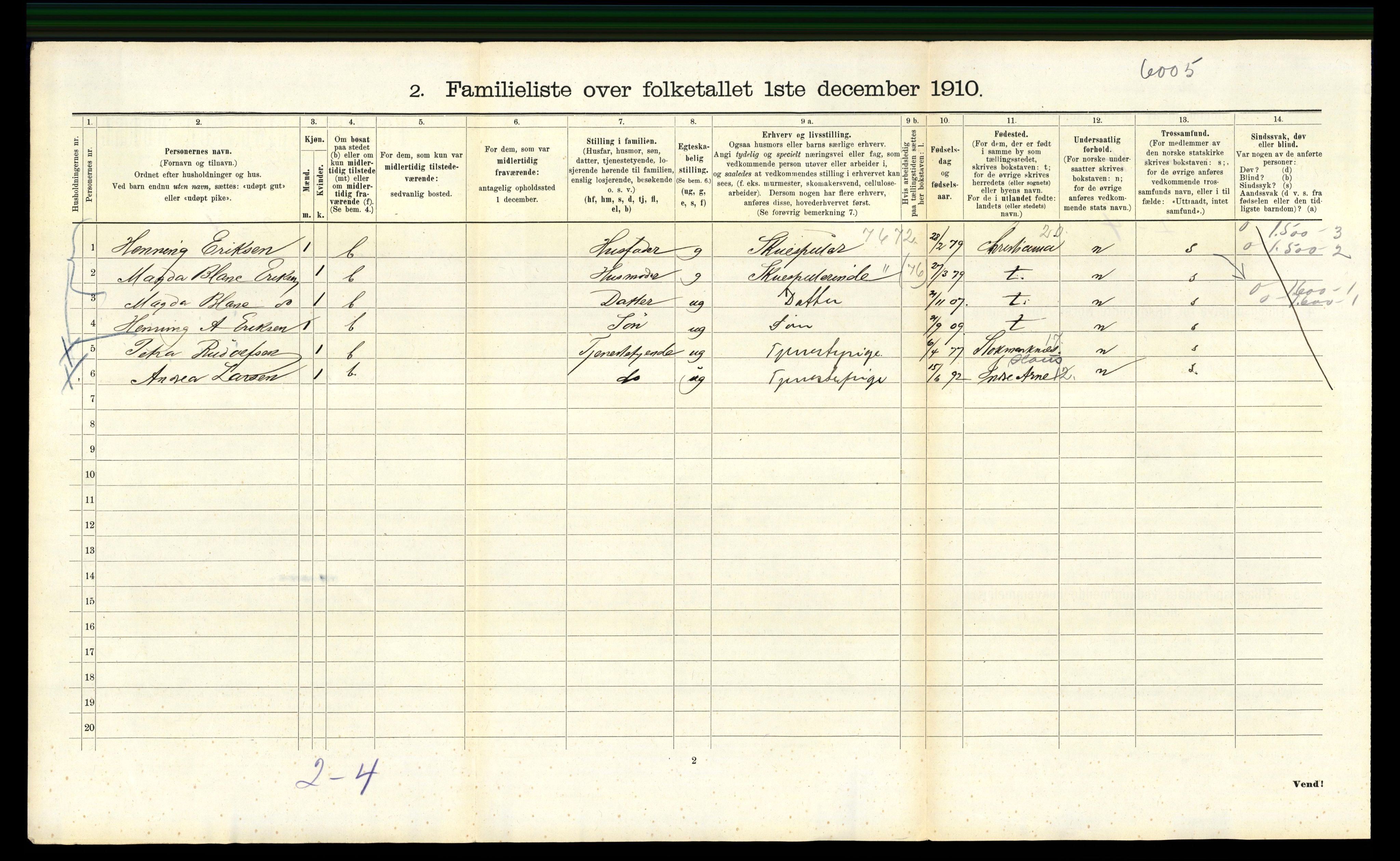 RA, 1910 census for Bergen, 1910, p. 7118