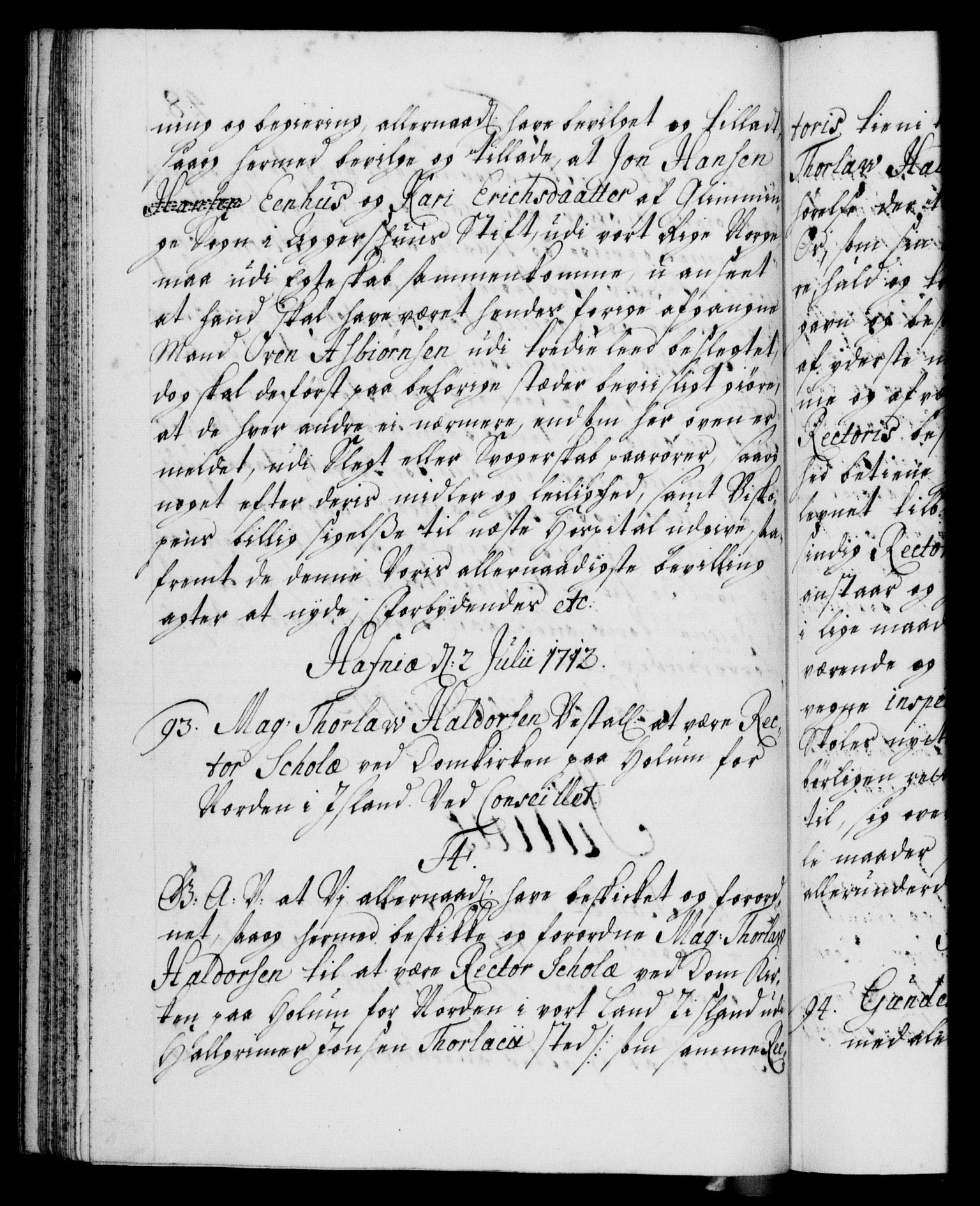 Danske Kanselli 1572-1799, AV/RA-EA-3023/F/Fc/Fca/Fcaa/L0021: Norske registre, 1712-1715, p. 48b